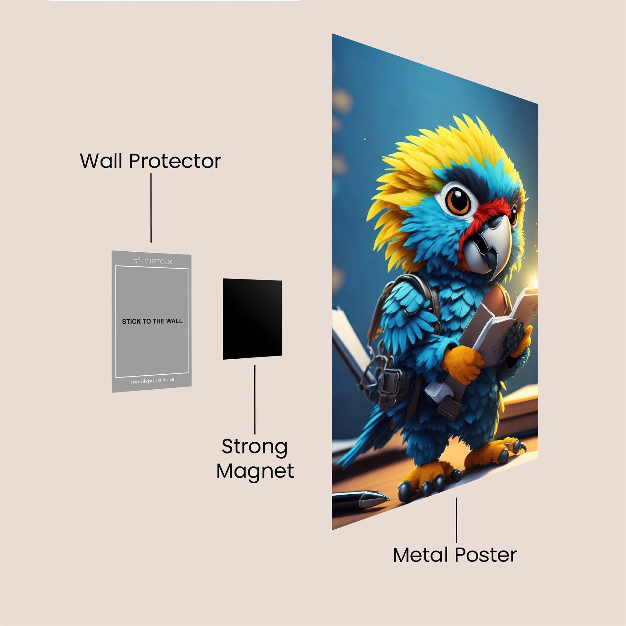 Scholar Parrot Safe Wall Magnetic / M