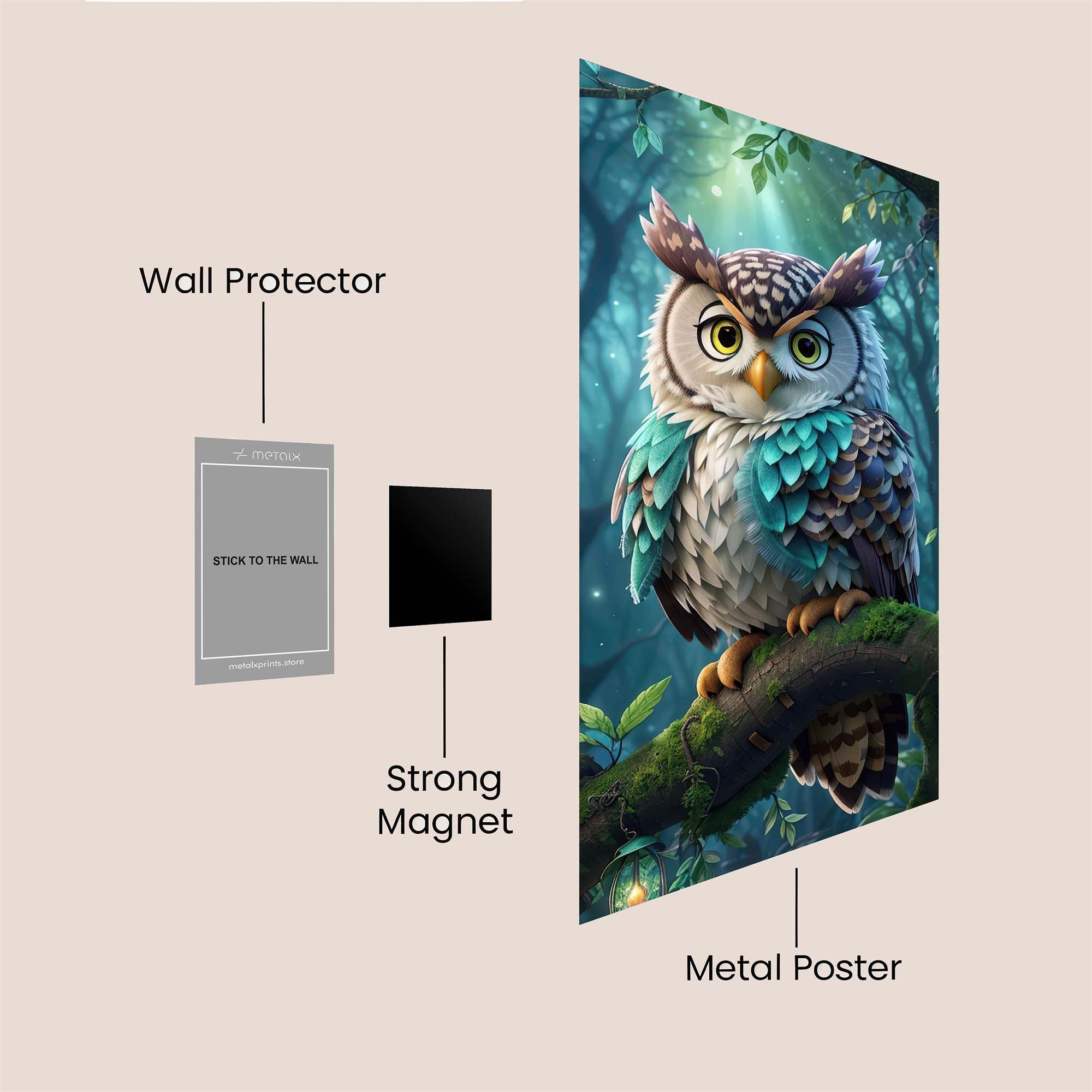 Owl Serenity Safe Wall Magnetic / M