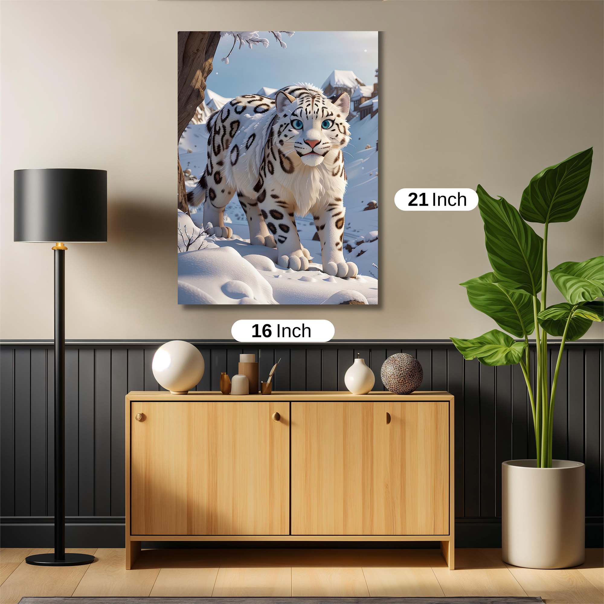 Snow Leopard Serene Safe Wall Magnetic / M