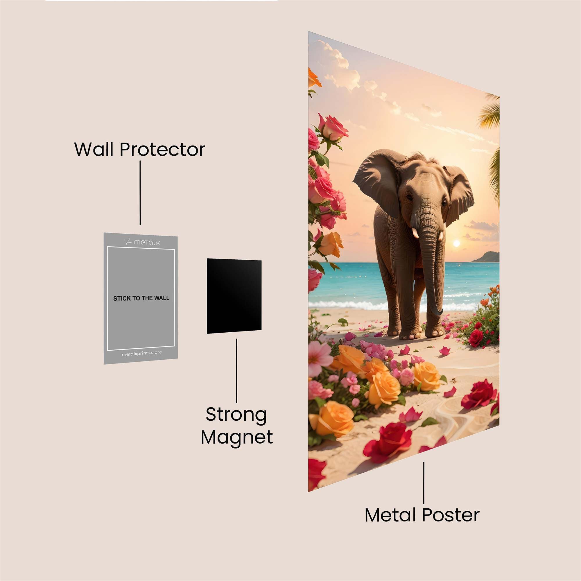 Elephant Serenity Safe Wall Magnetic / M