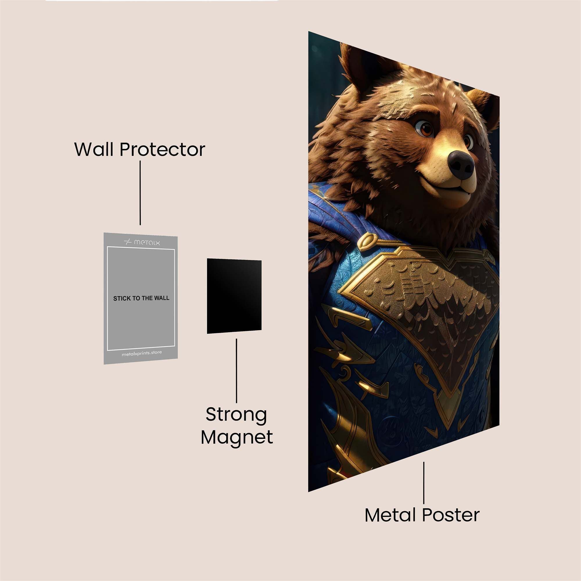 Bear Heroic Safe Wall Magnetic / M