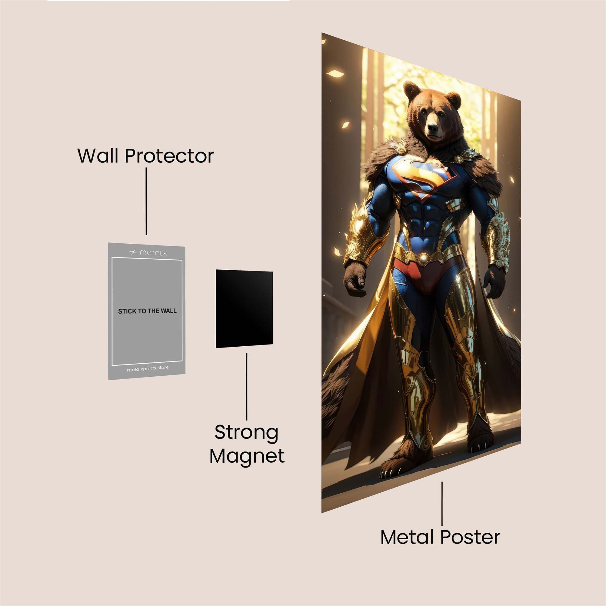 Bear Heroic Safe Wall Magnetic / M