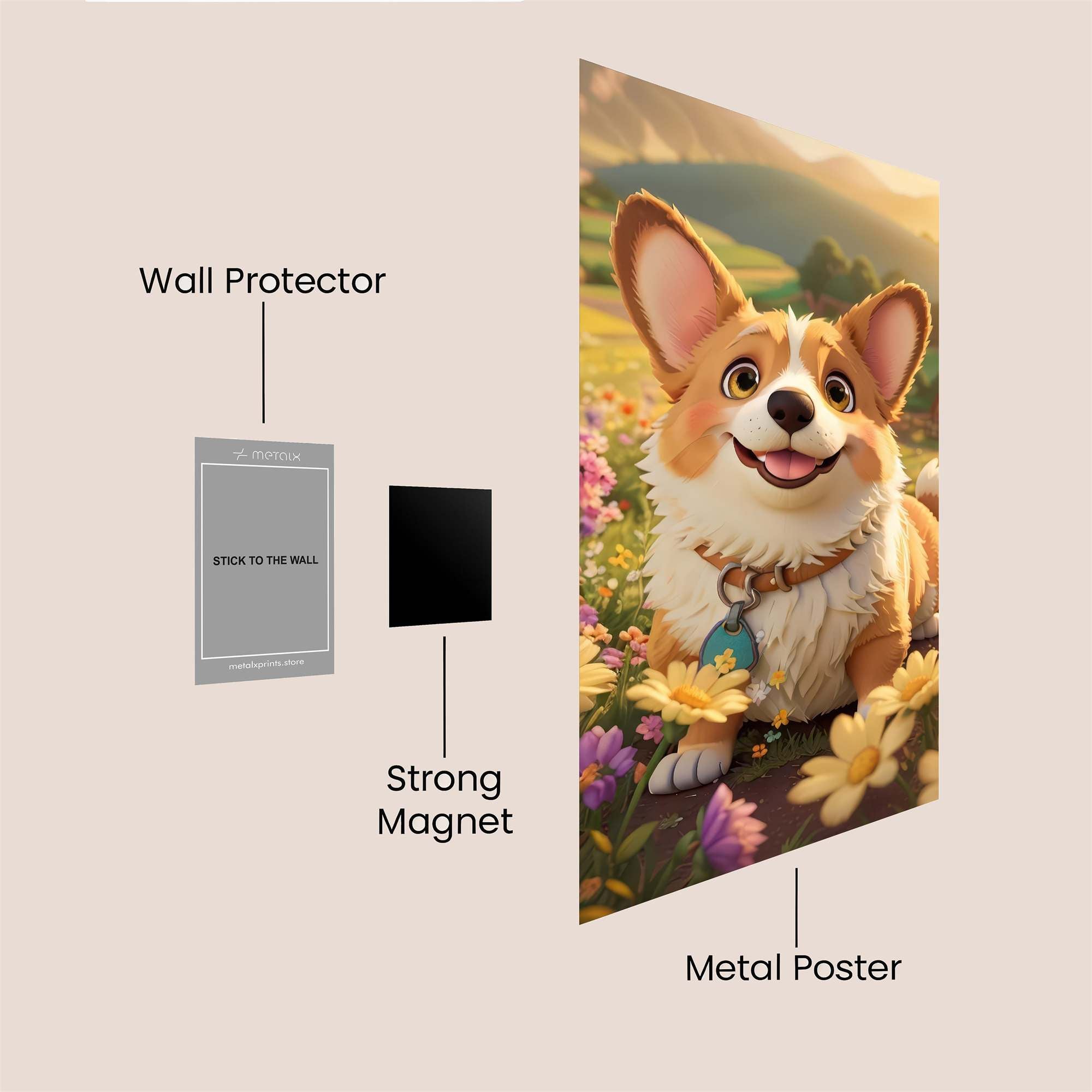 Corgi Delight Safe Wall Magnetic / M