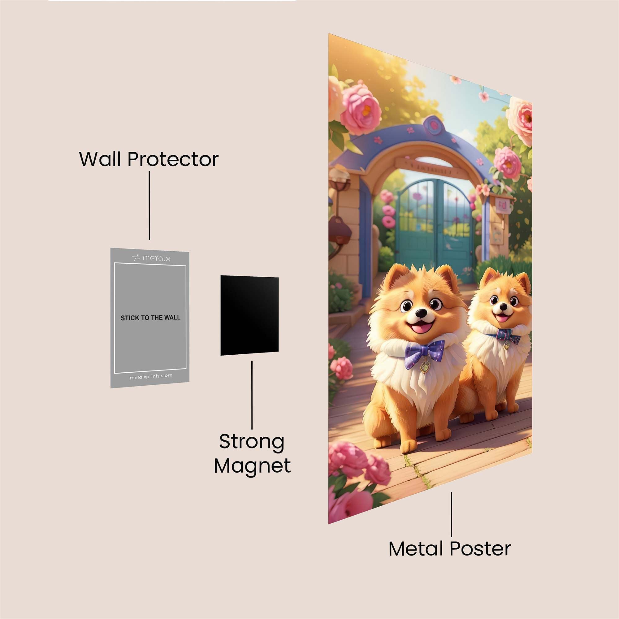 Pomeranian Paradise Safe Wall Magnetic / M