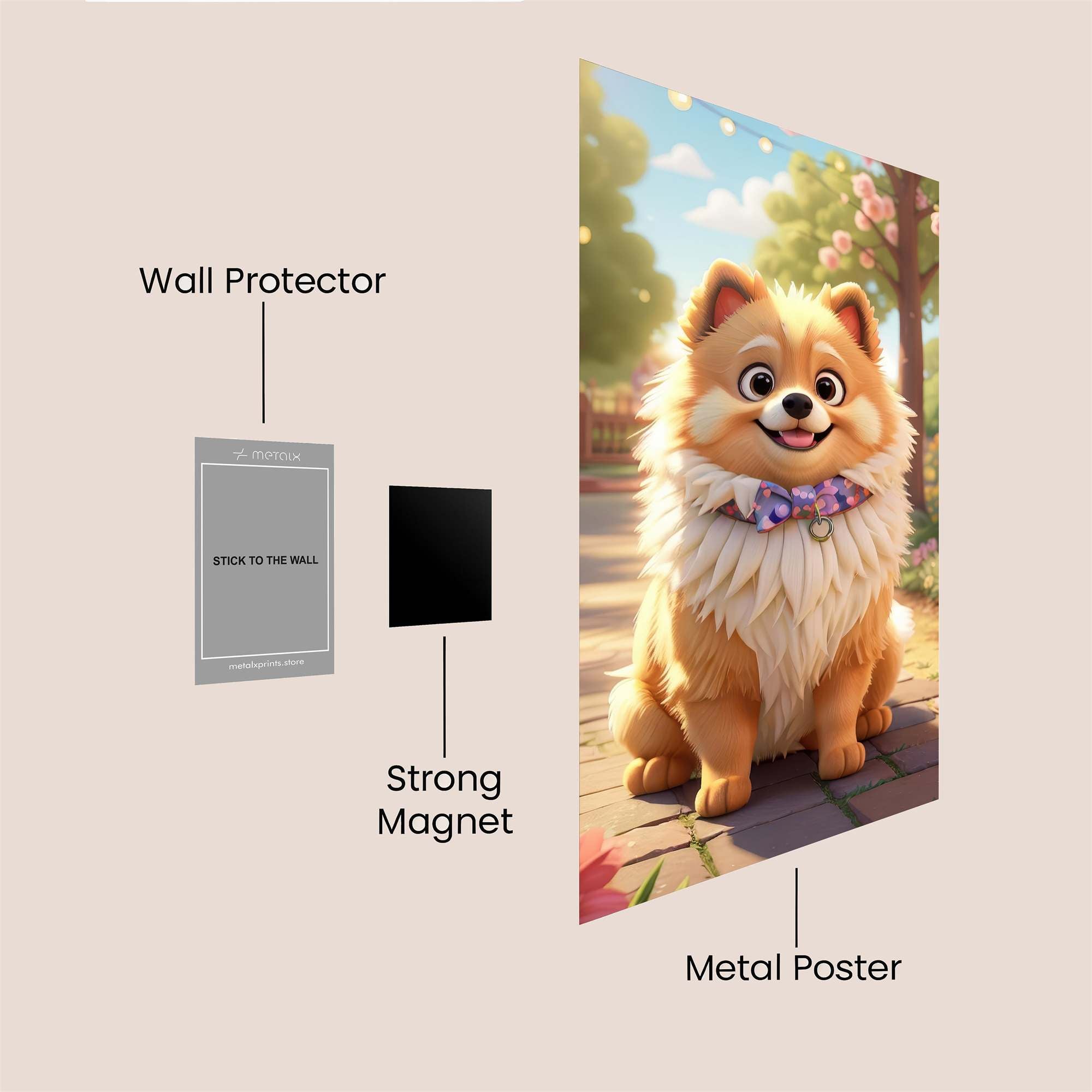 Pomeranian Bliss Safe Wall Magnetic / M