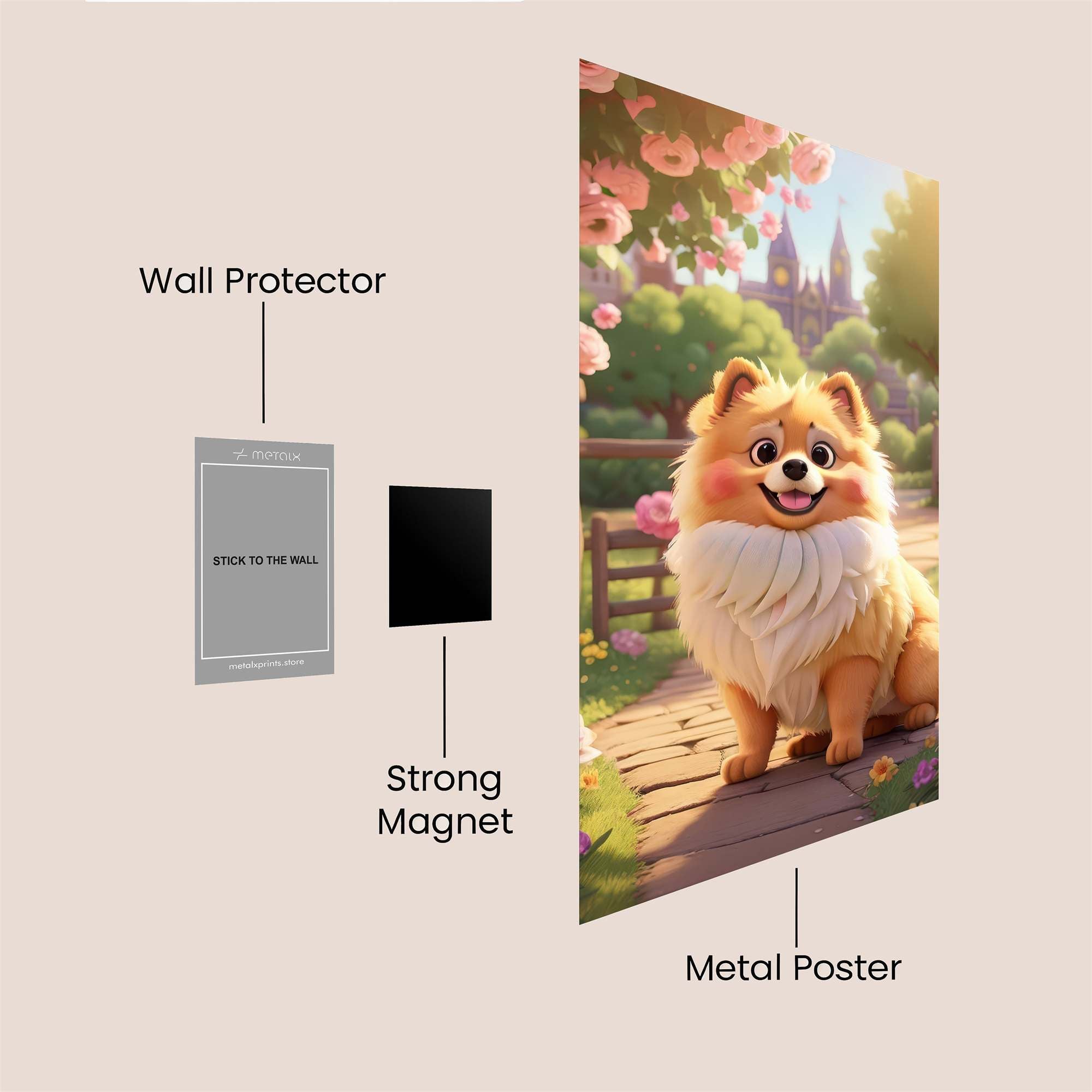 Pomeranian Bliss Safe Wall Magnetic / M