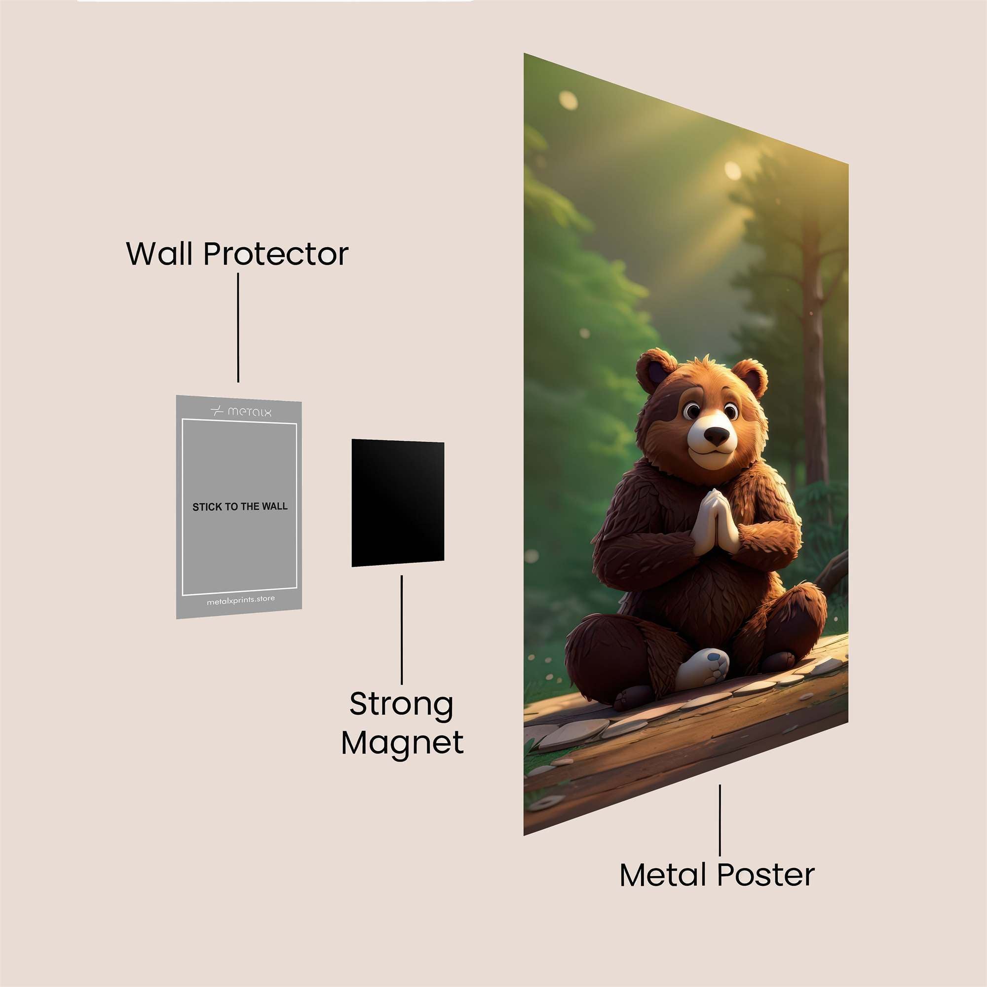 Bear Serenity Safe Wall Magnetic / M