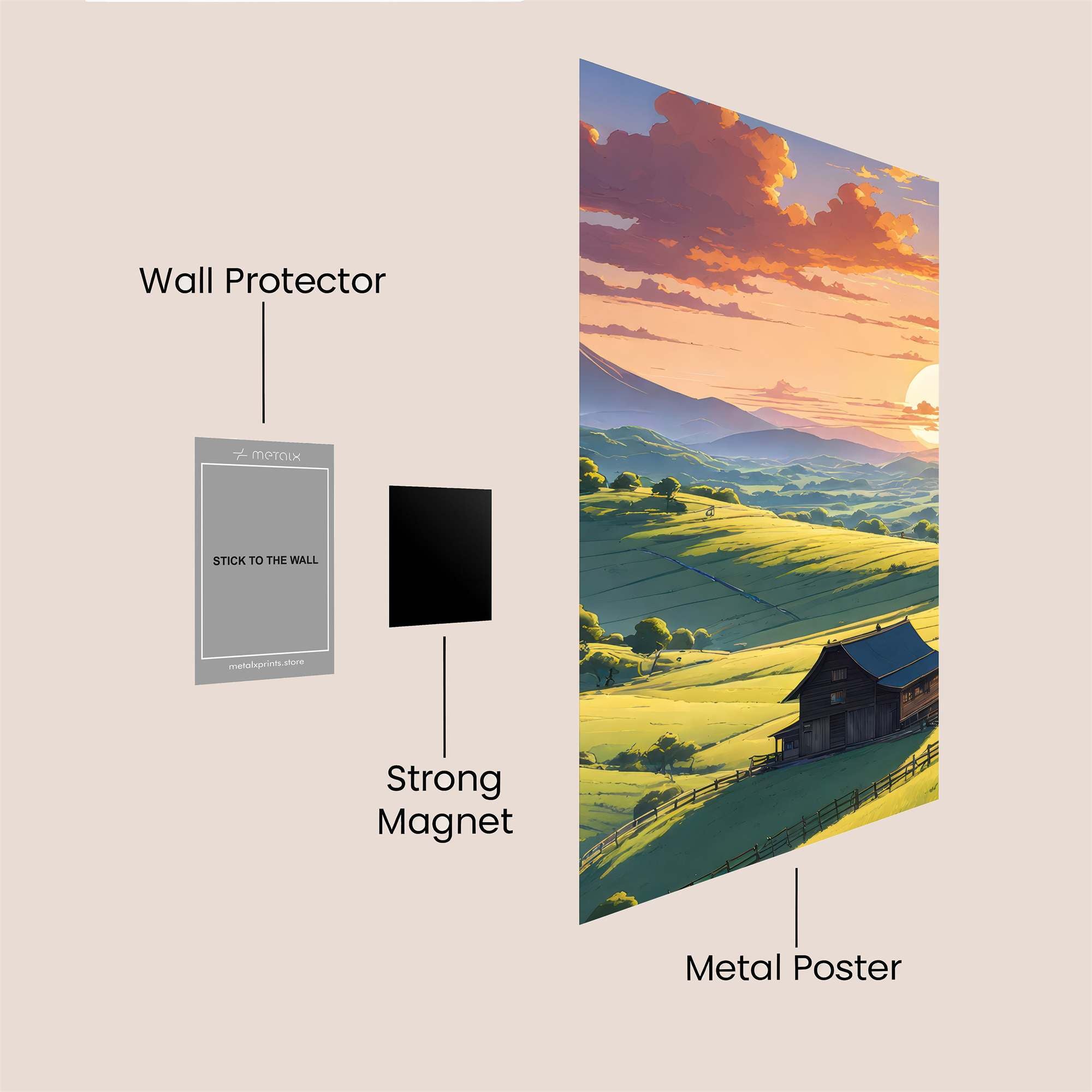 Sunset Serenity Safe Wall Magnetic / M