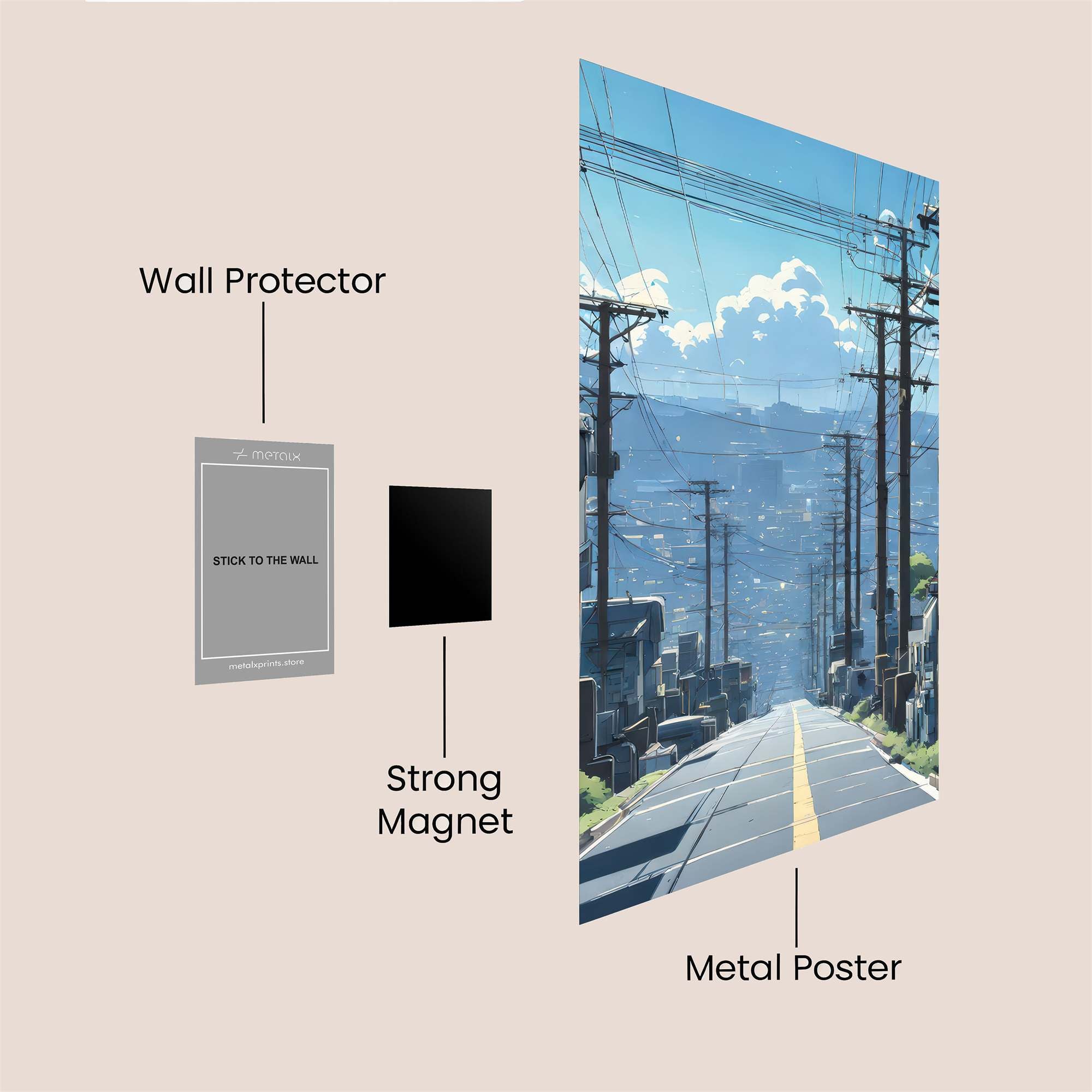 Cityscape Serenity Safe Wall Magnetic / M