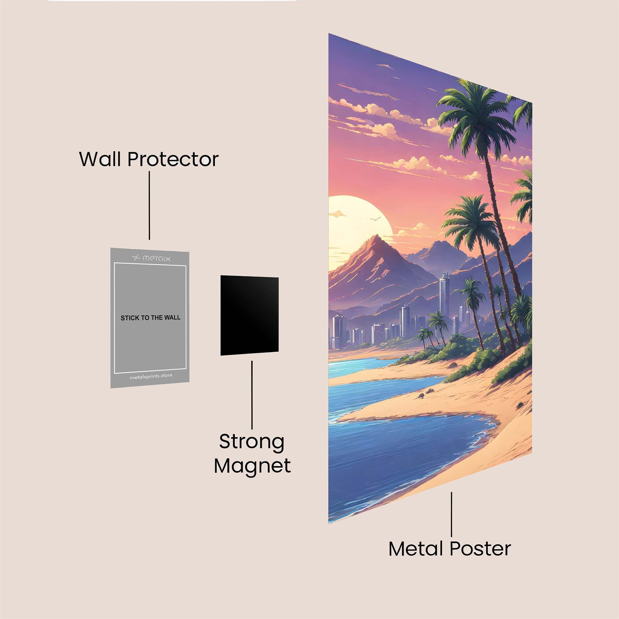 Sunset Serenity Safe Wall Magnetic / M