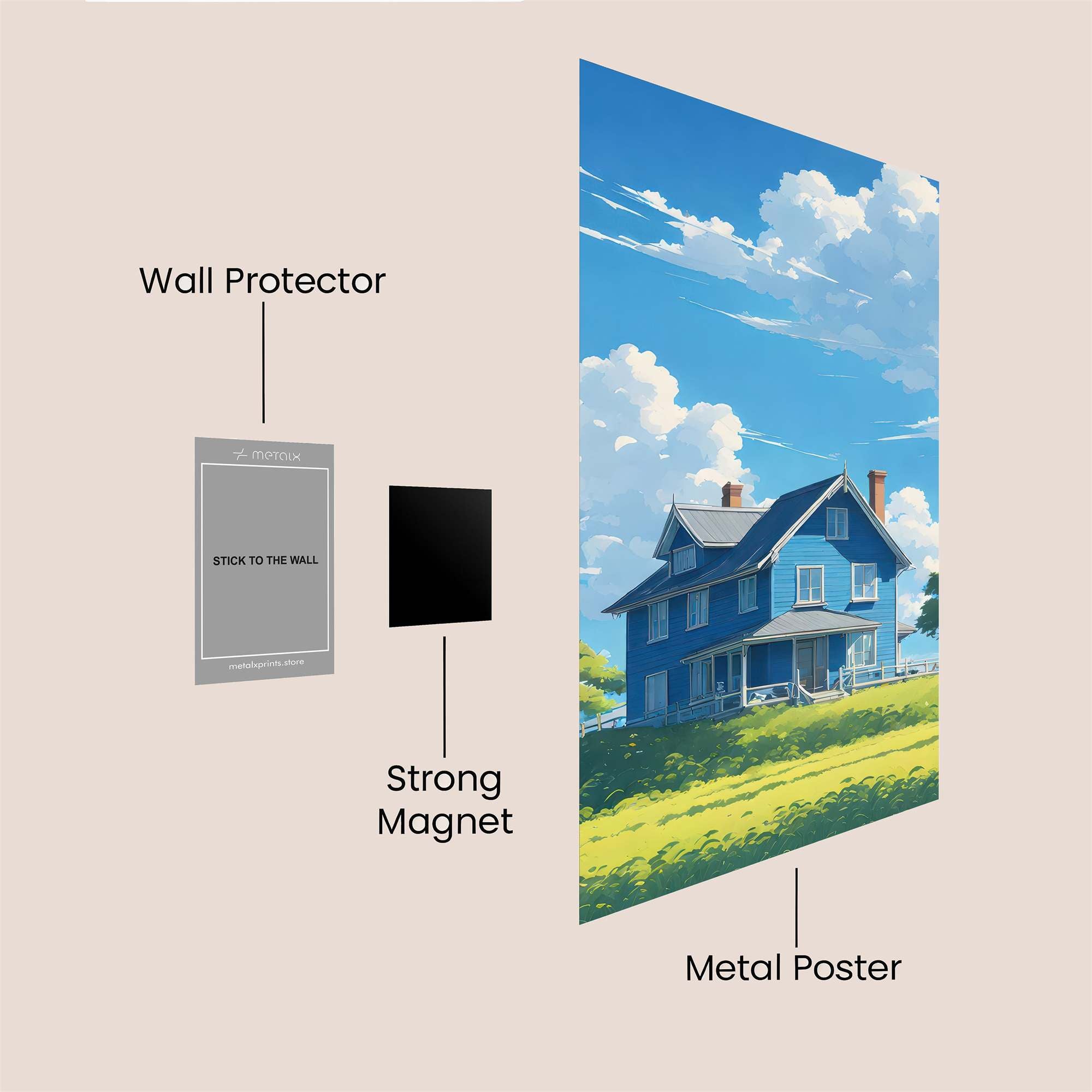 Blue Serenity Safe Wall Magnetic / M