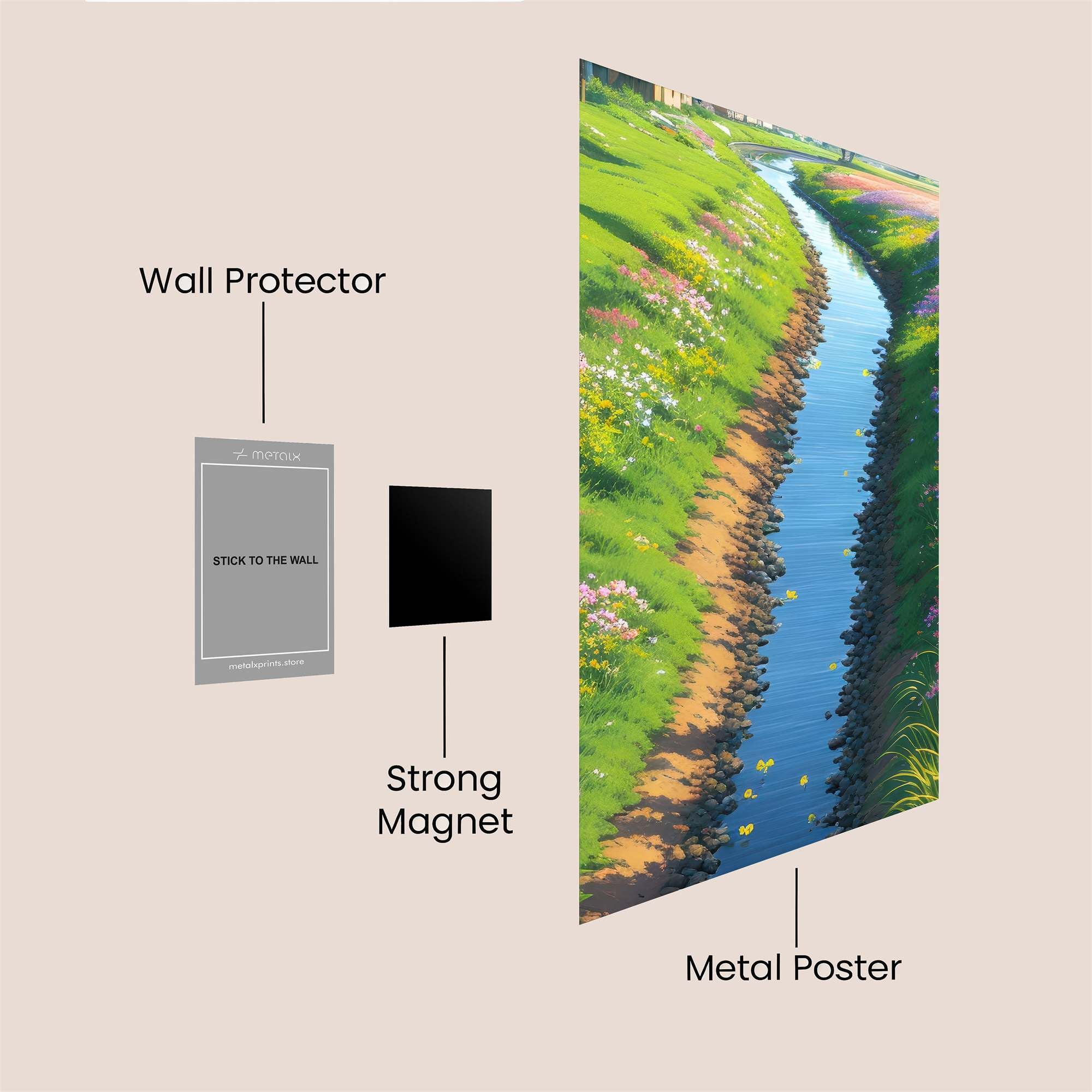 Floral Tranquility Safe Wall Magnetic / M