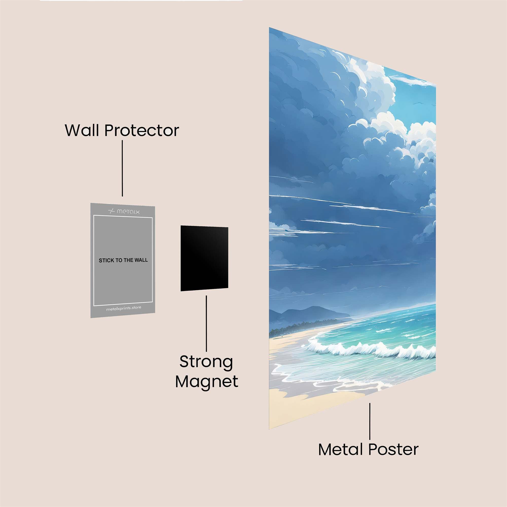 Beach Serenity Safe Wall Magnetic / M