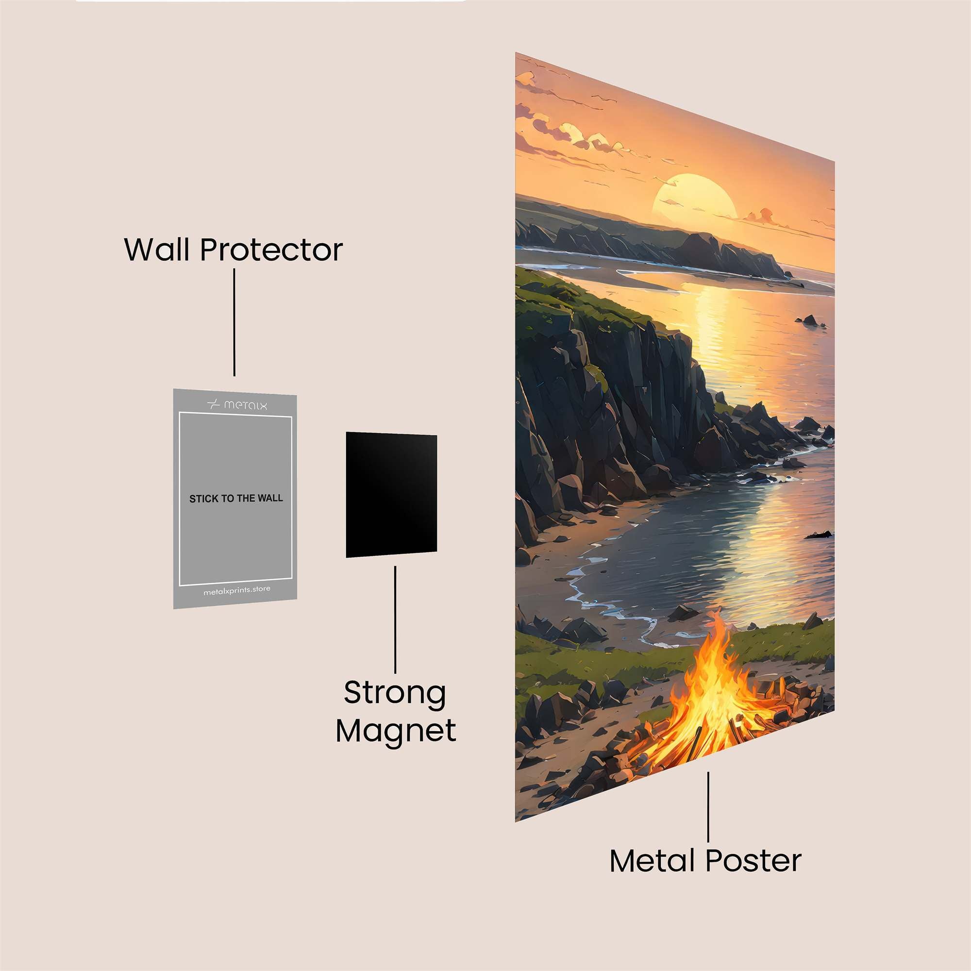 Sunset Serenity Safe Wall Magnetic / M