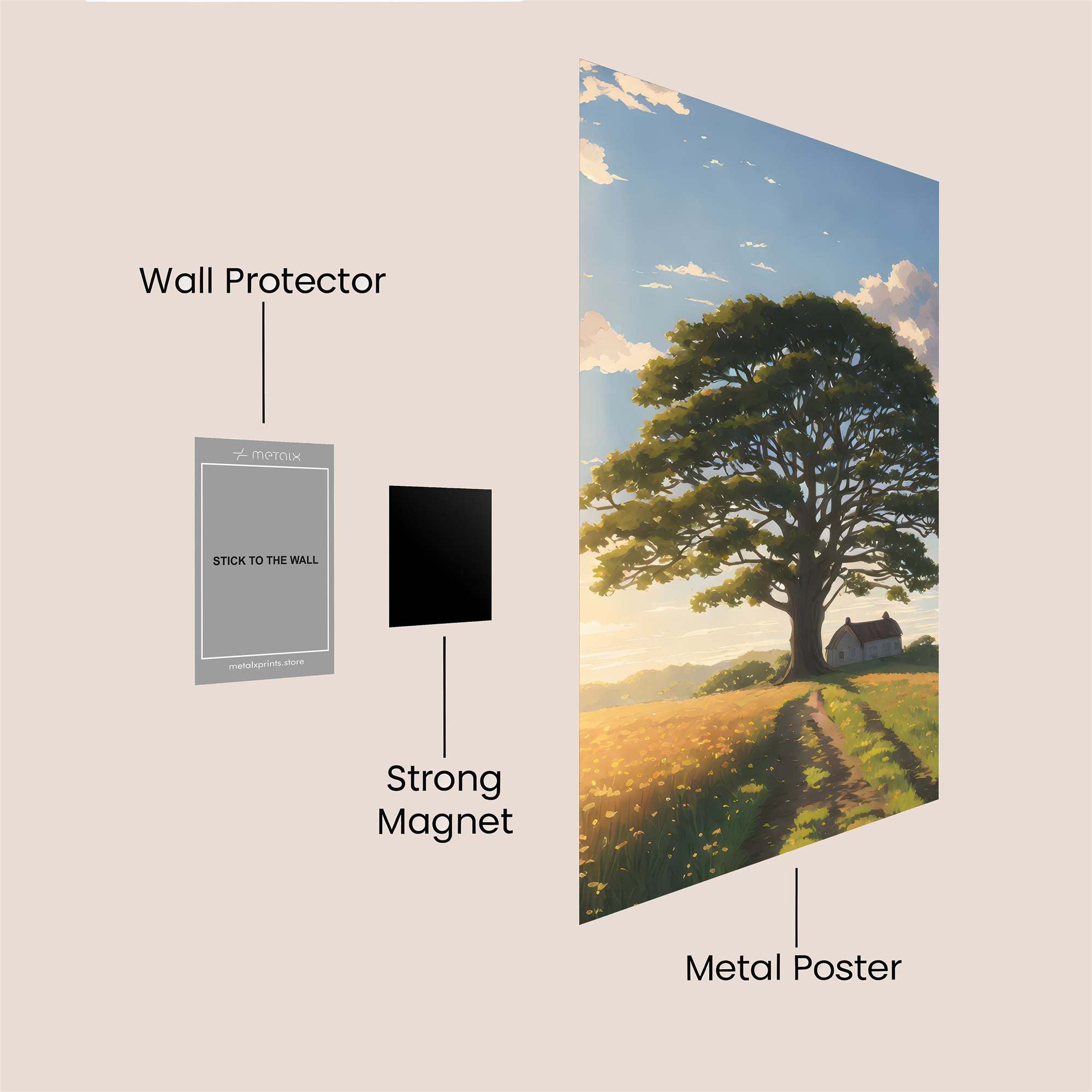 Oak Serenity Safe Wall Magnetic / M