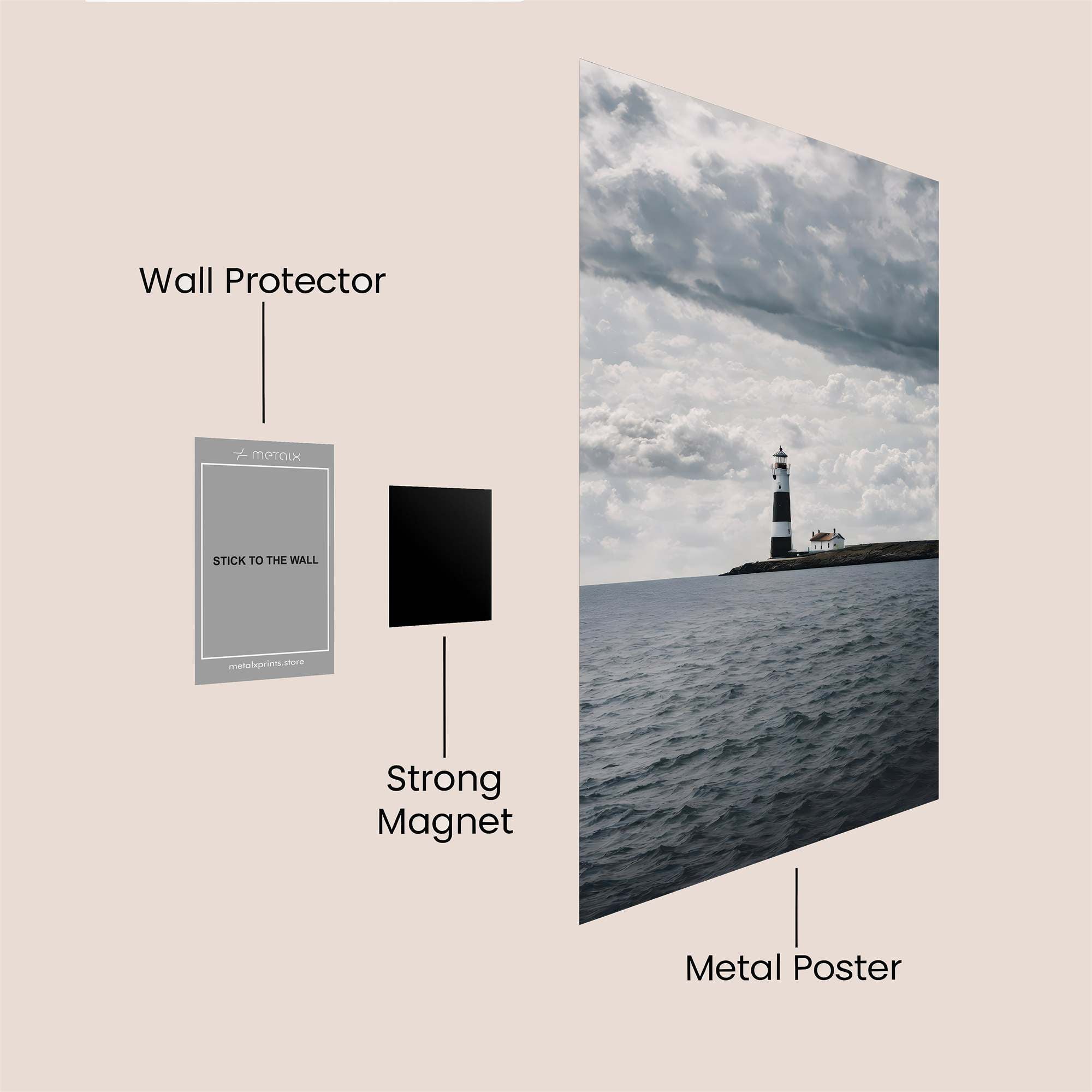 Lighthouse Solitude Safe Wall Magnetic / M