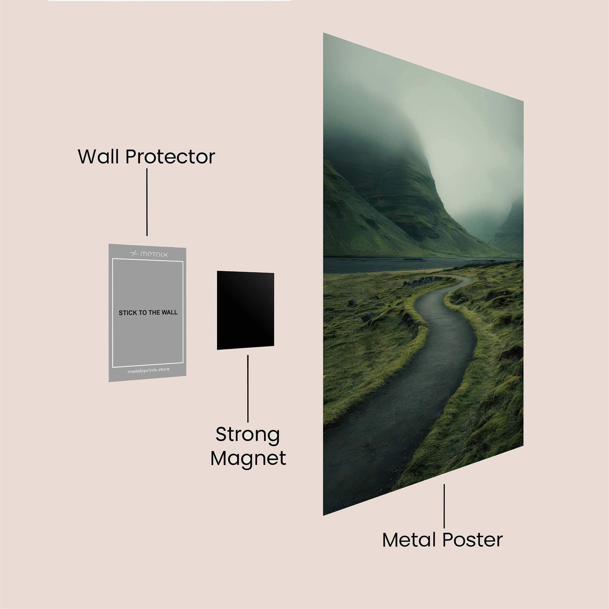 Misty Pathway Safe Wall Magnetic / M