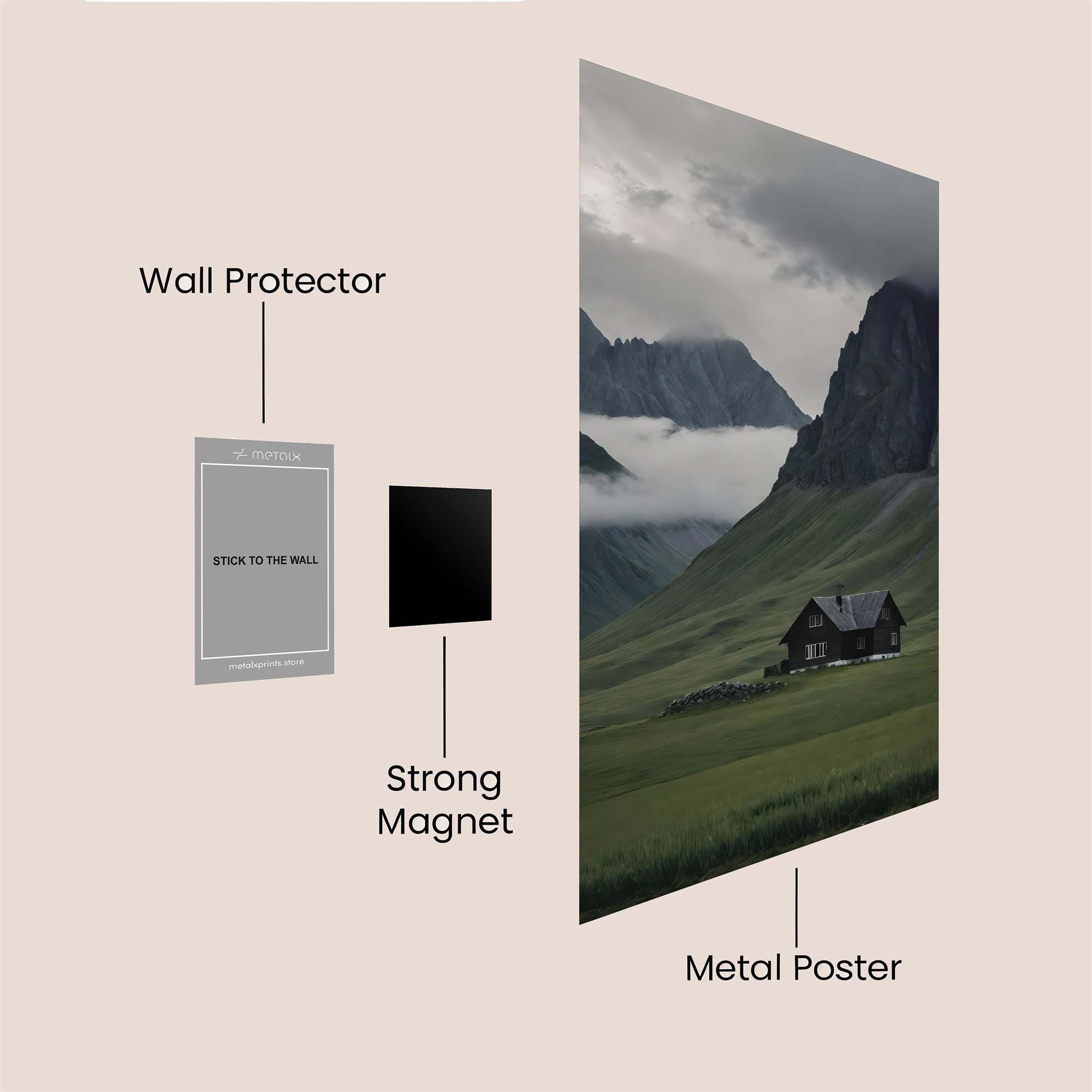 Mountain Solitude Safe Wall Magnetic / M