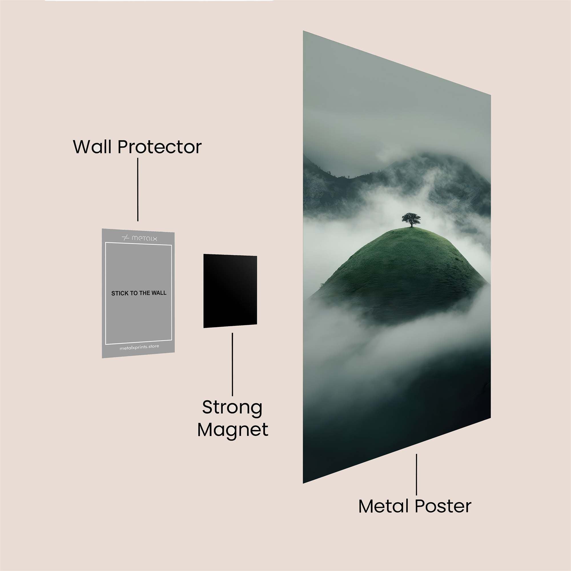 Lone Tranquil Safe Wall Magnetic / M
