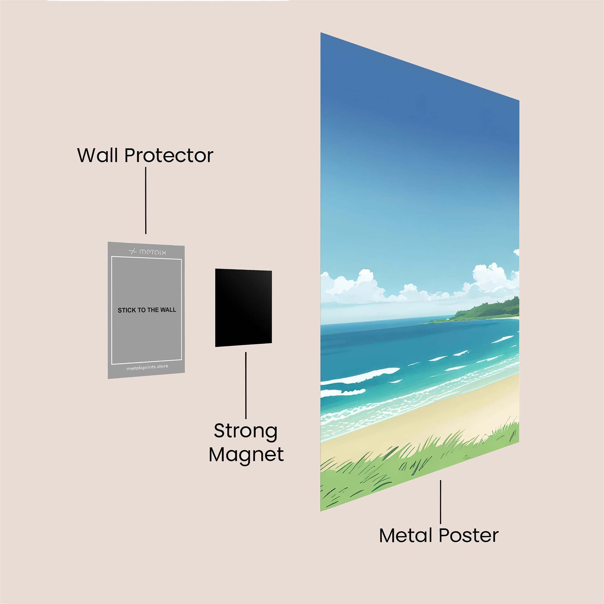 Beach Serenity Safe Wall Magnetic / M