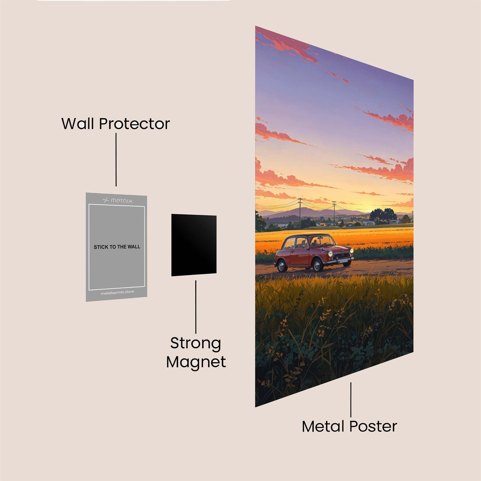 Sunset Serenity Safe Wall Magnetic / M