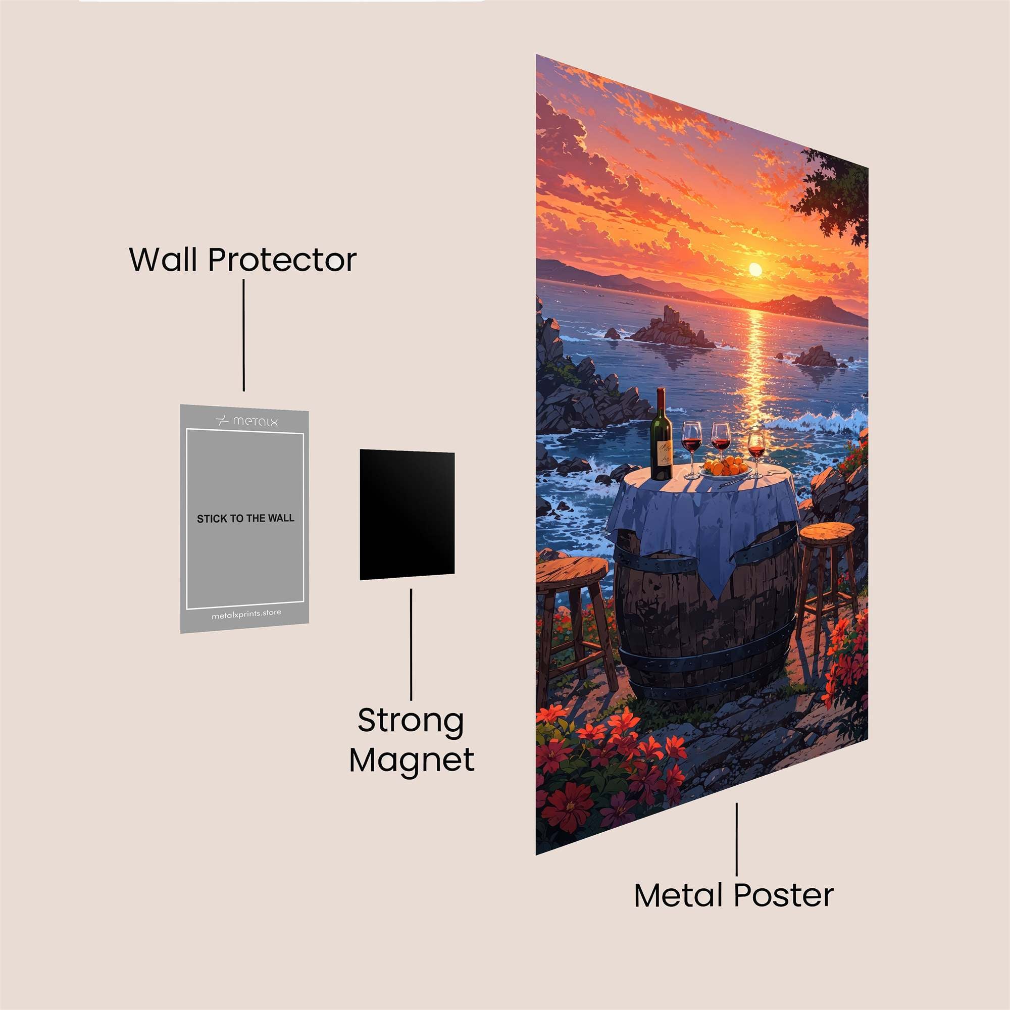 Sunset Serenity Safe Wall Magnetic / M