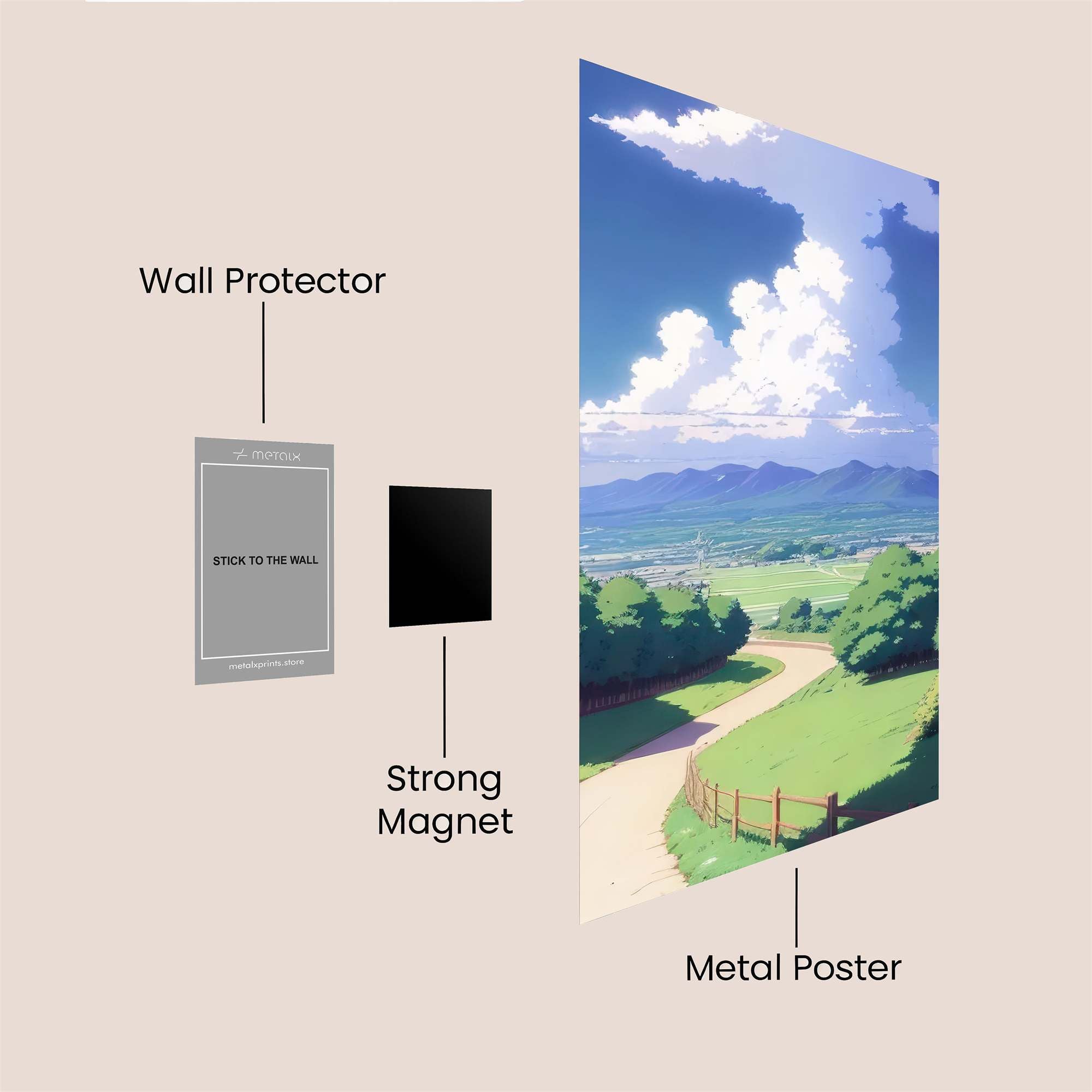 Mountains Serene Safe Wall Magnetic / M