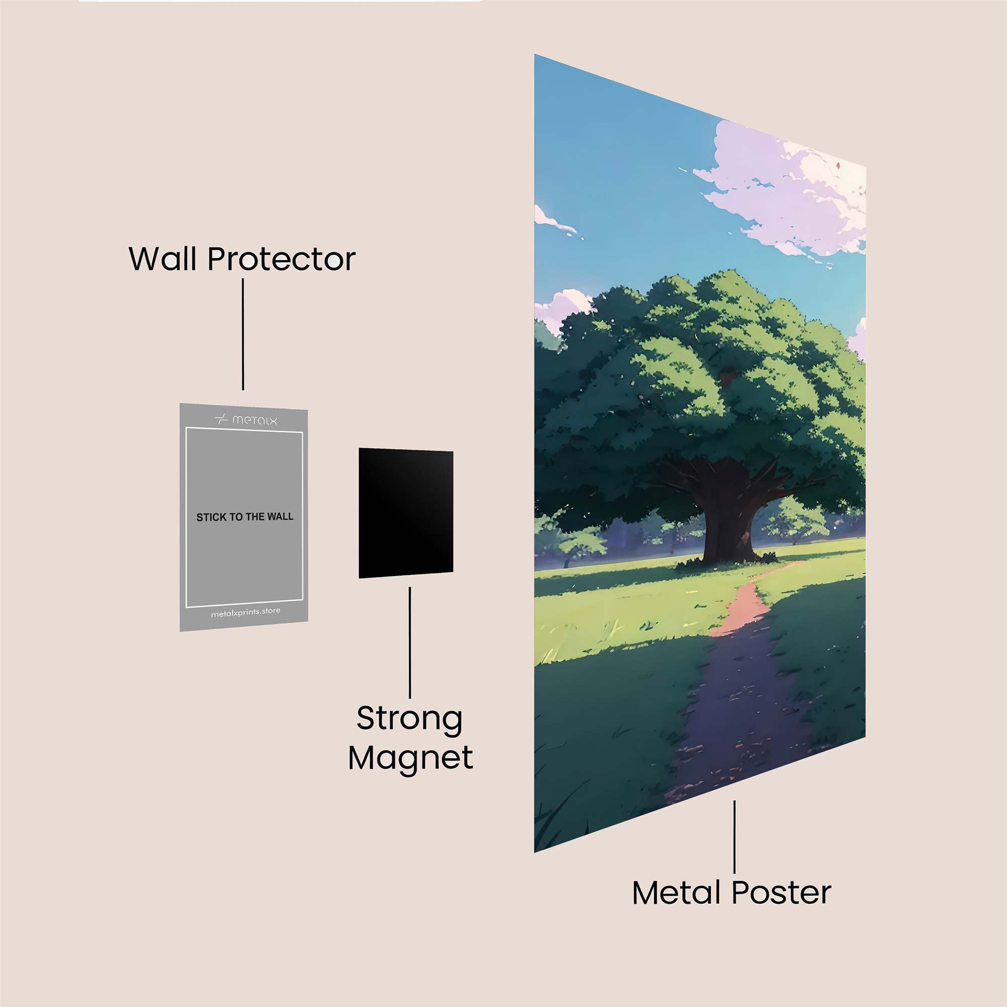 Oak Serenity Safe Wall Magnetic / M