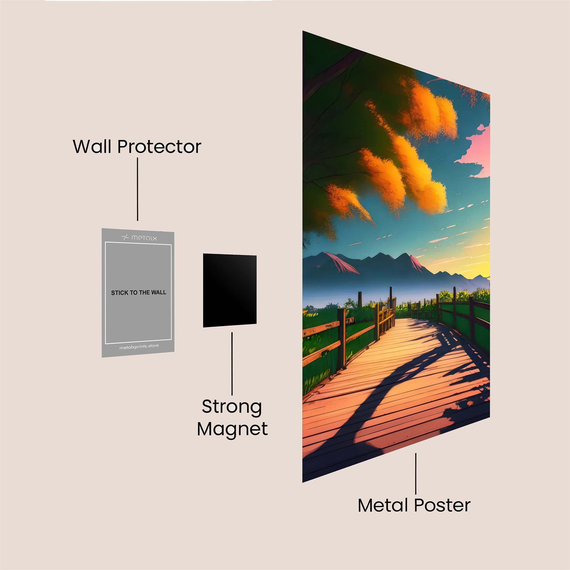 Sunset Serenity Safe Wall Magnetic / M