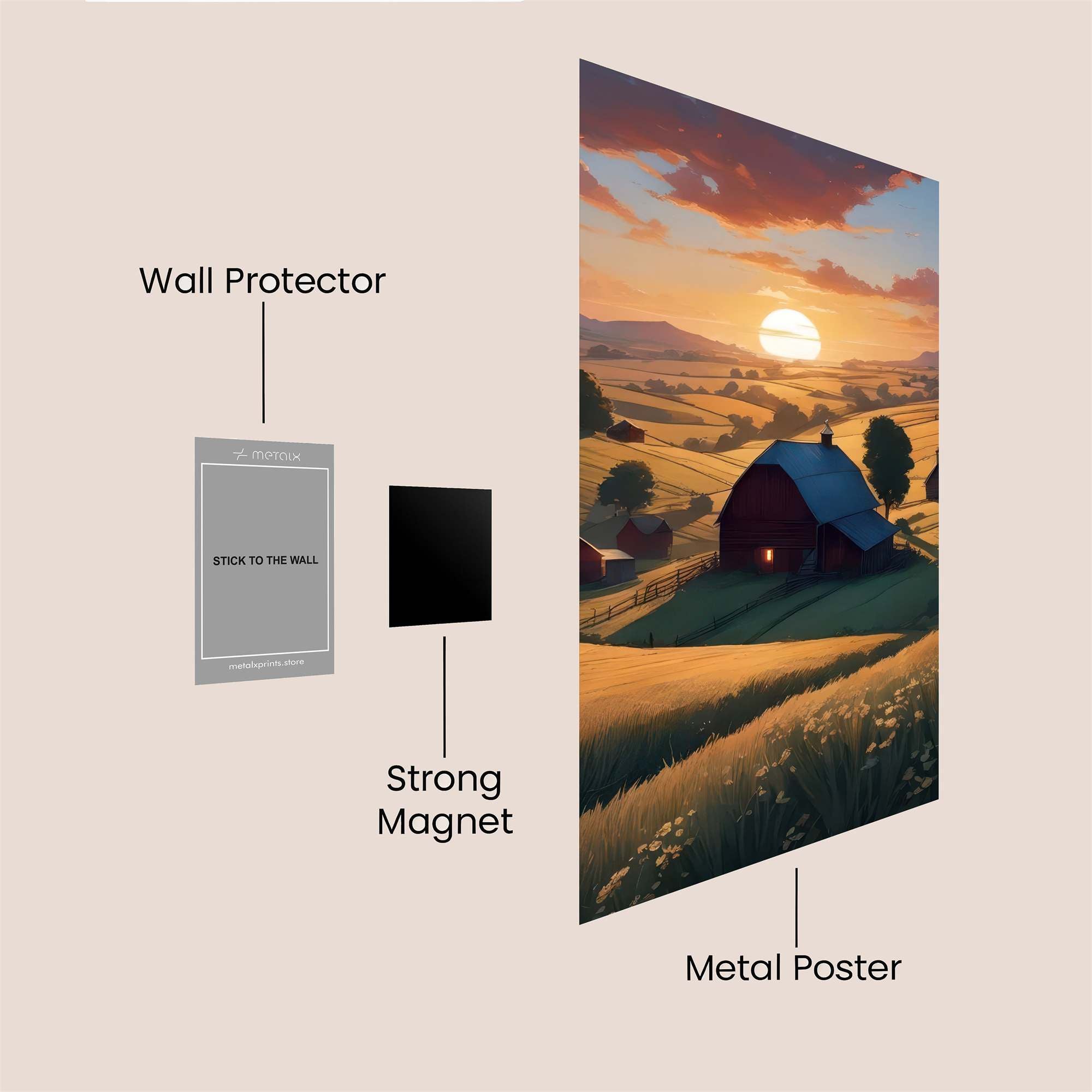 Sunset Serenity Safe Wall Magnetic / M