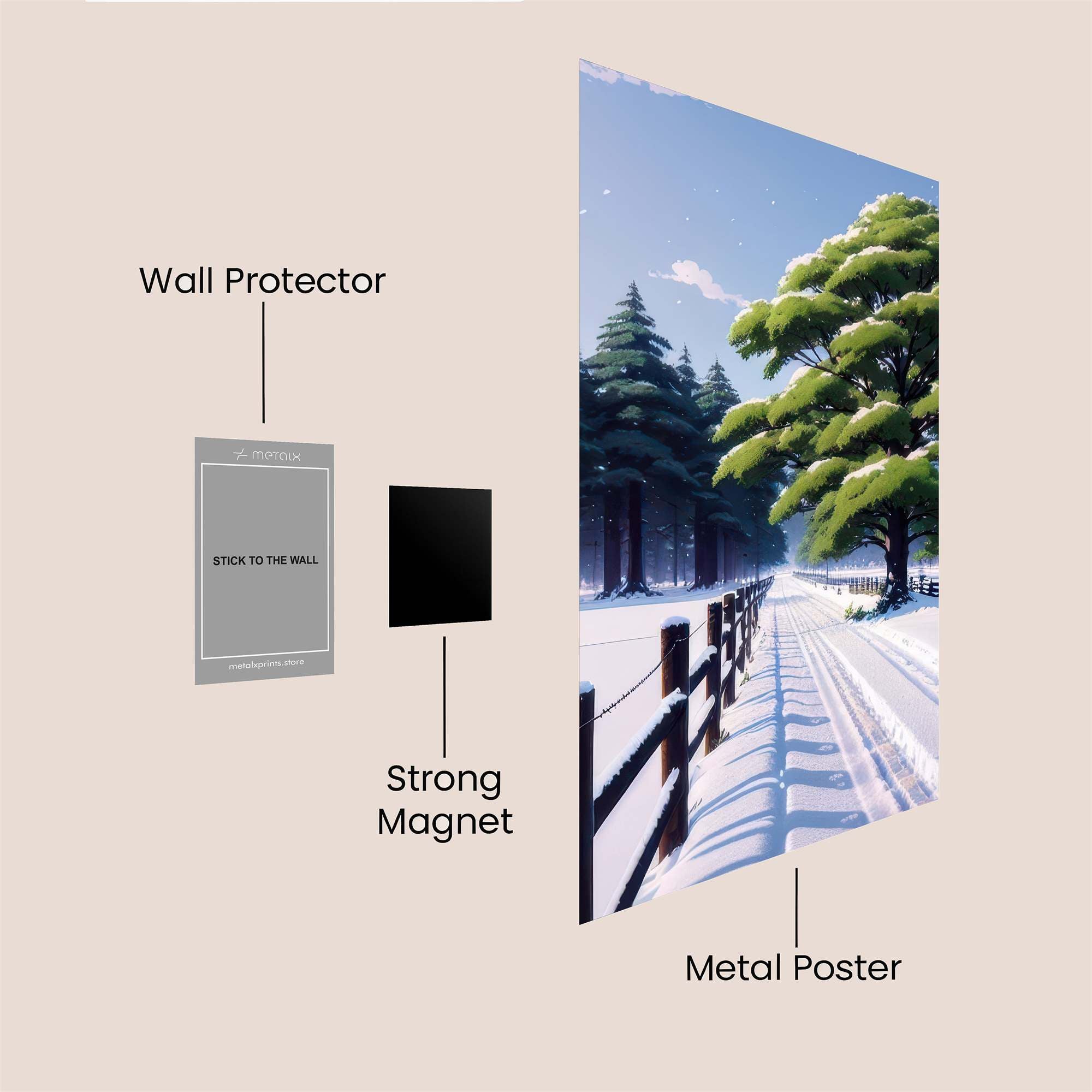 Snowy Serenity Safe Wall Magnetic / M