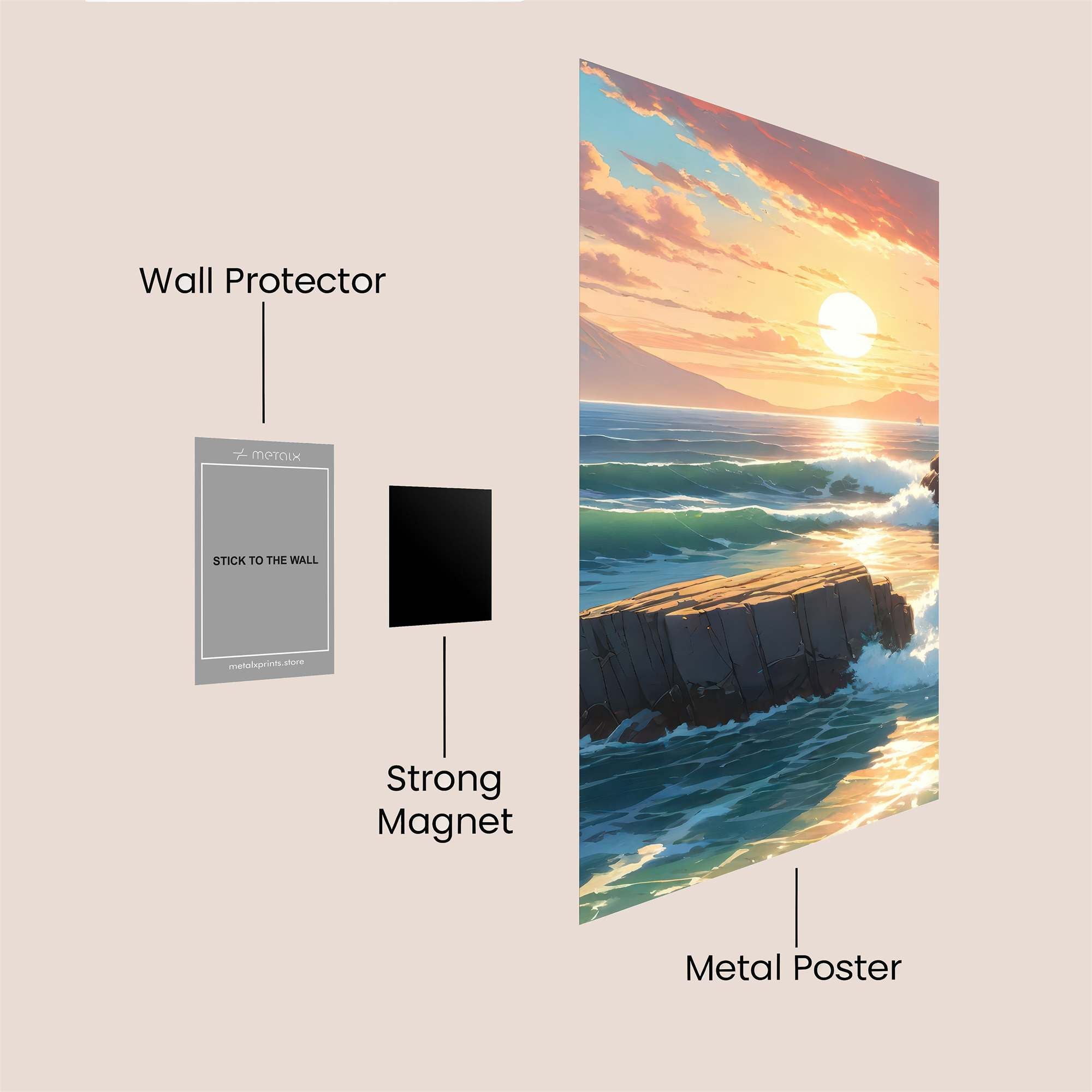 Sunset Serenity Safe Wall Magnetic / M