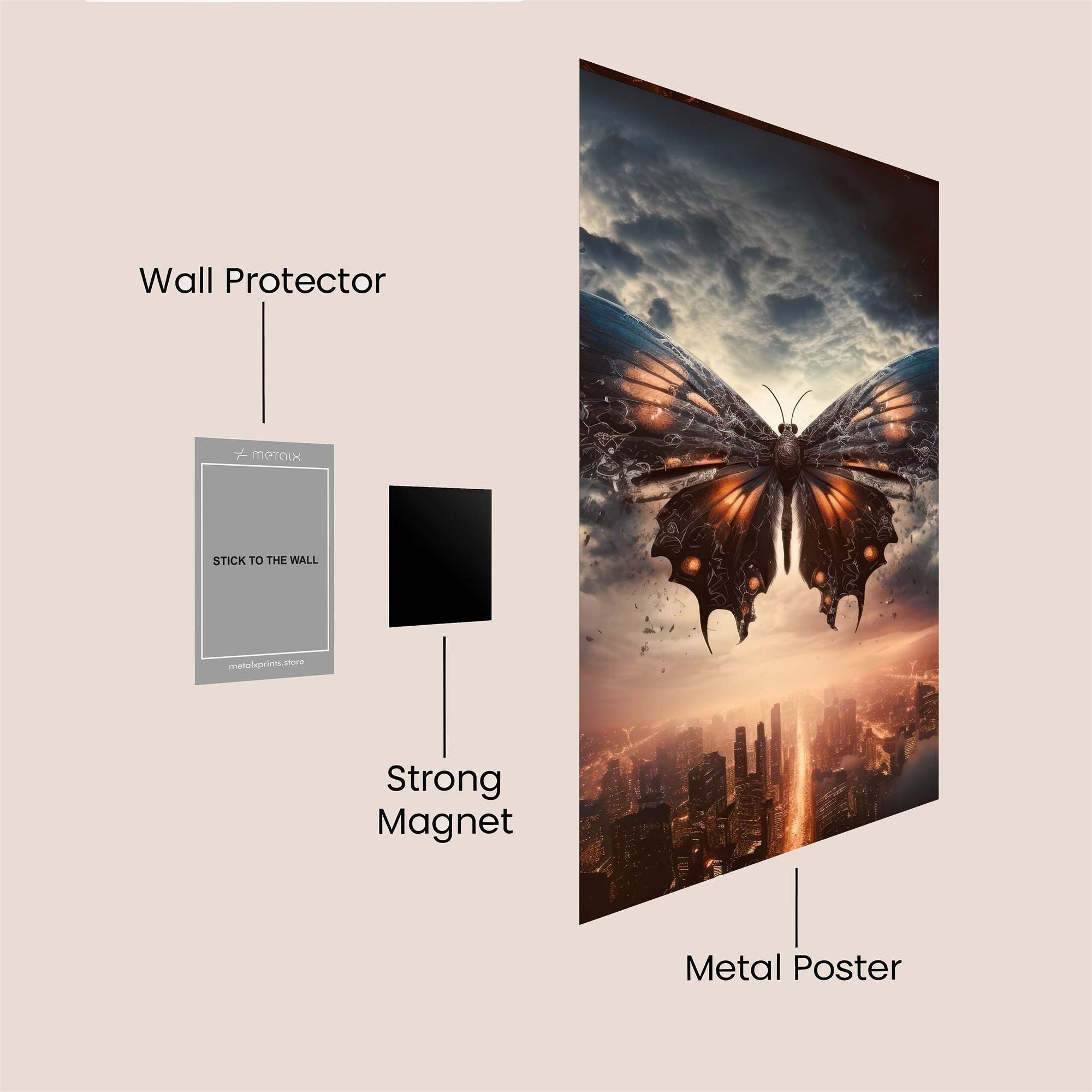 Butterfly Apocalypse Safe Wall Magnetic / M