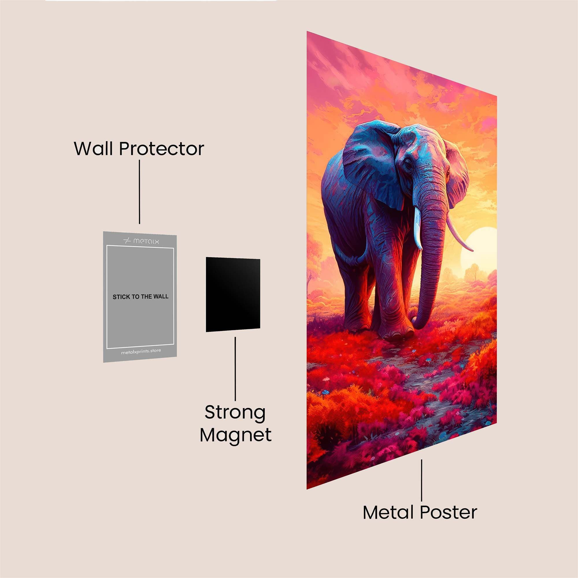 Elephant Dreamscape Safe Wall Magnetic / M