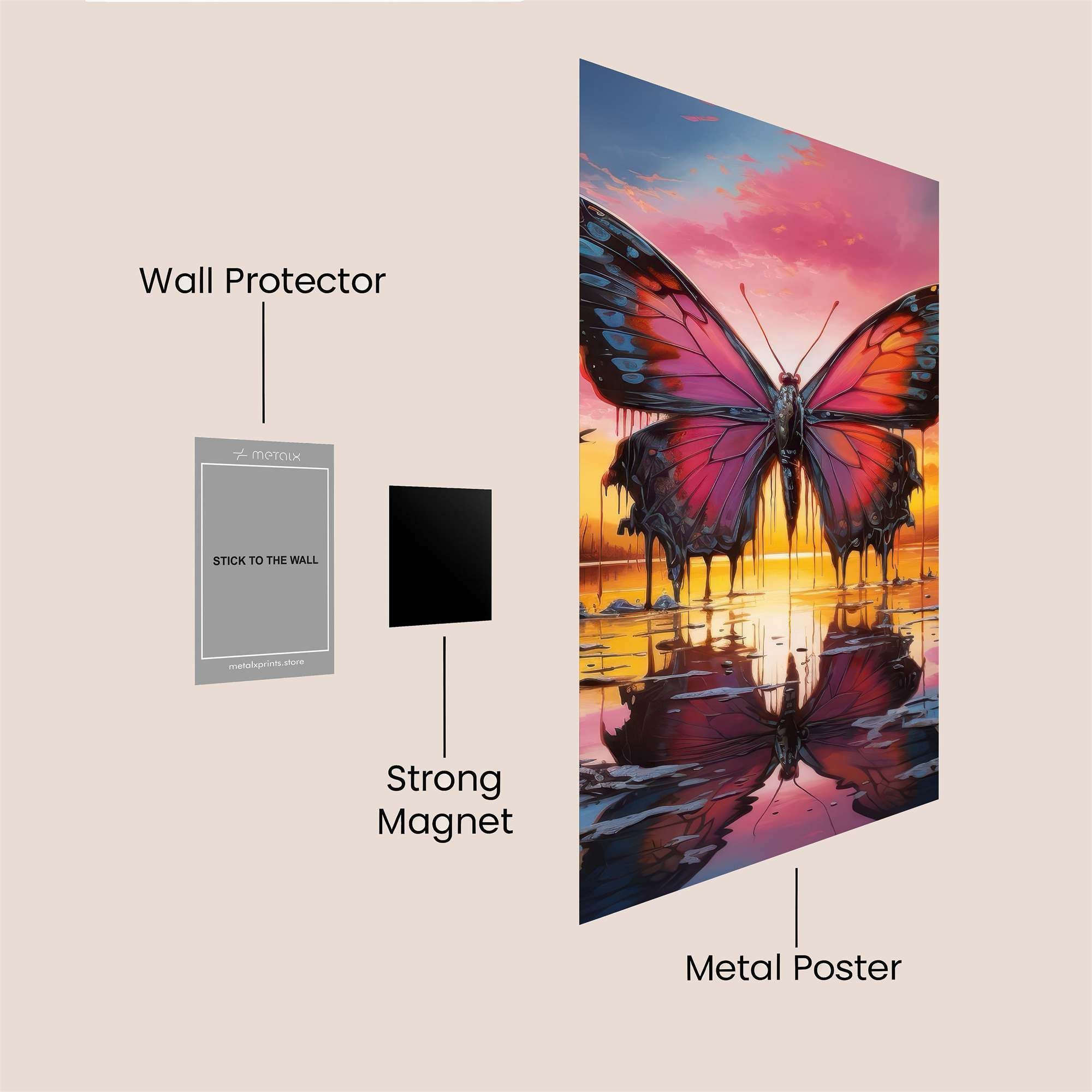 Butterfly Dusk Safe Wall Magnetic / M