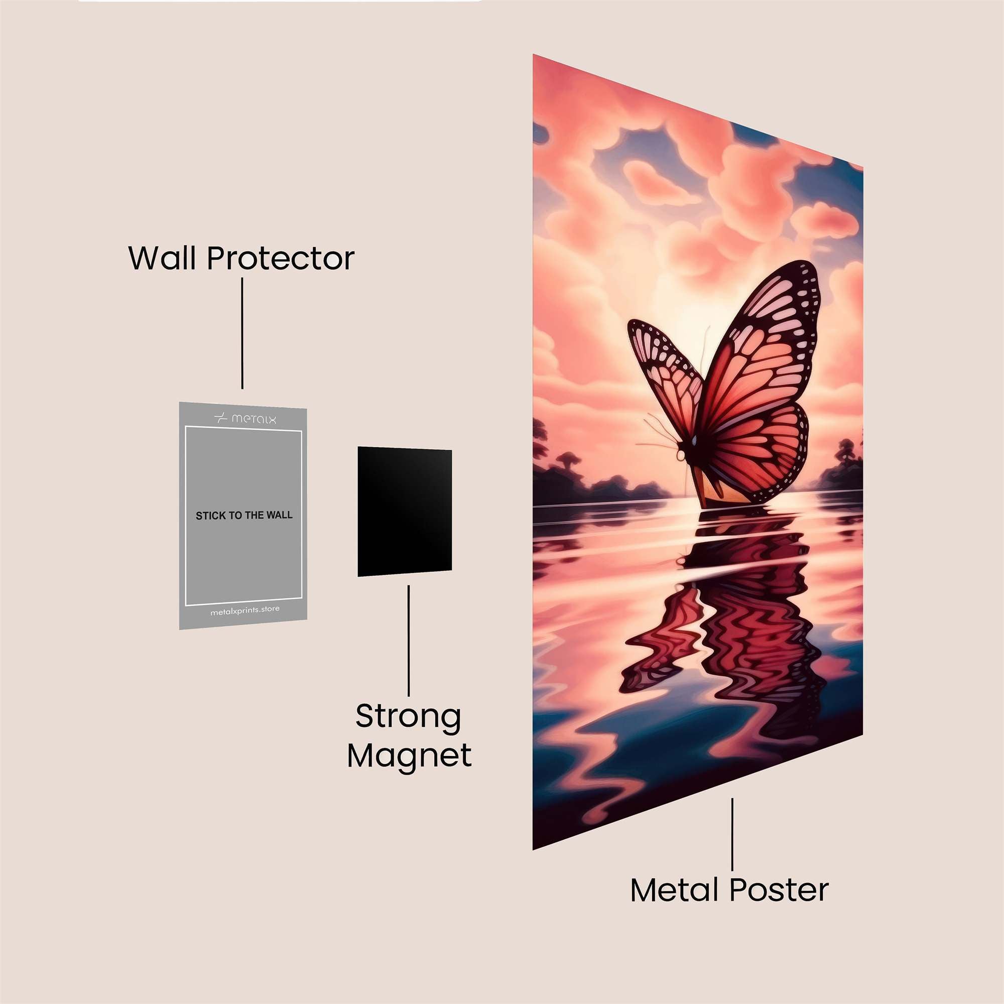 Butterfly Serenity Safe Wall Magnetic / M