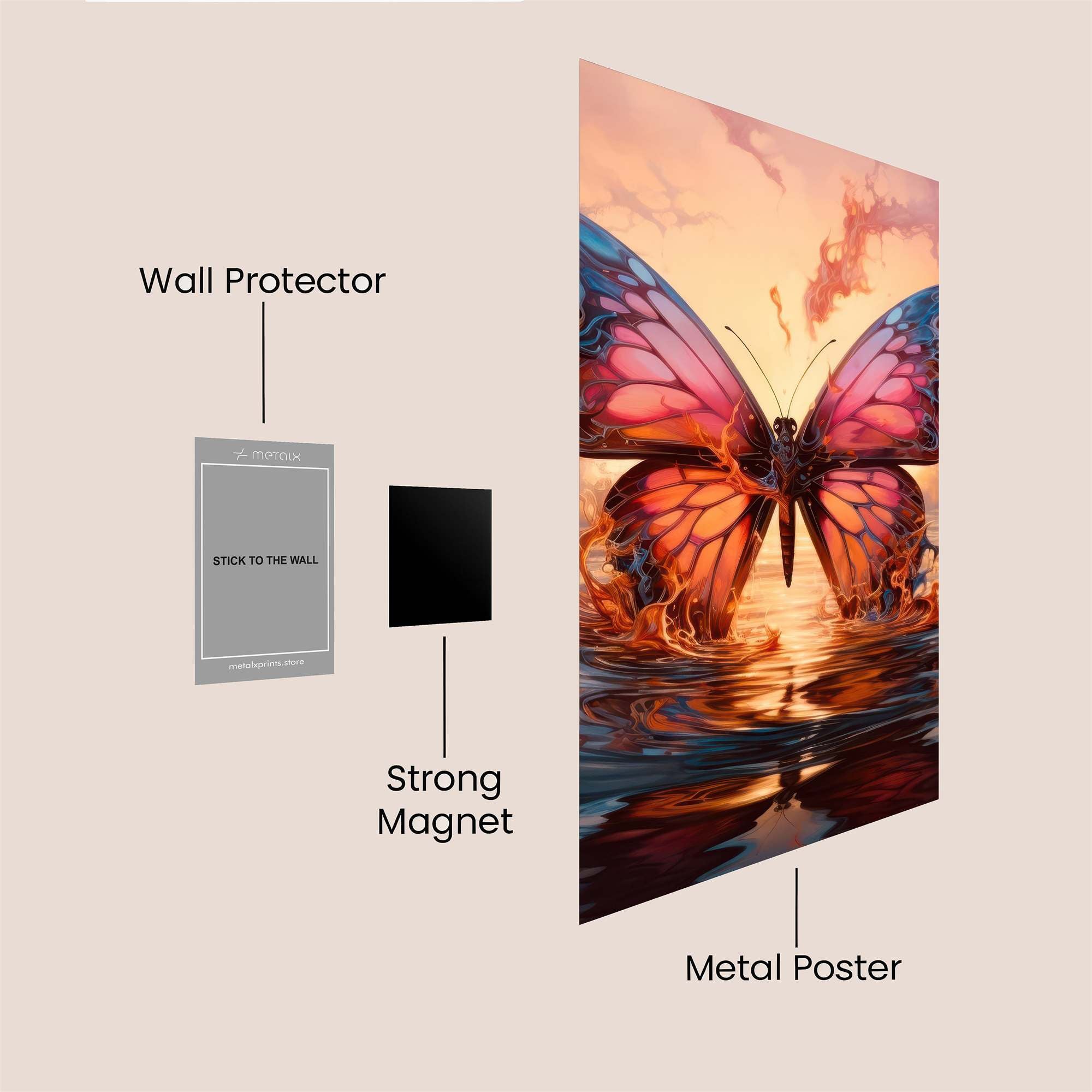Butterfly Blaze Safe Wall Magnetic / M