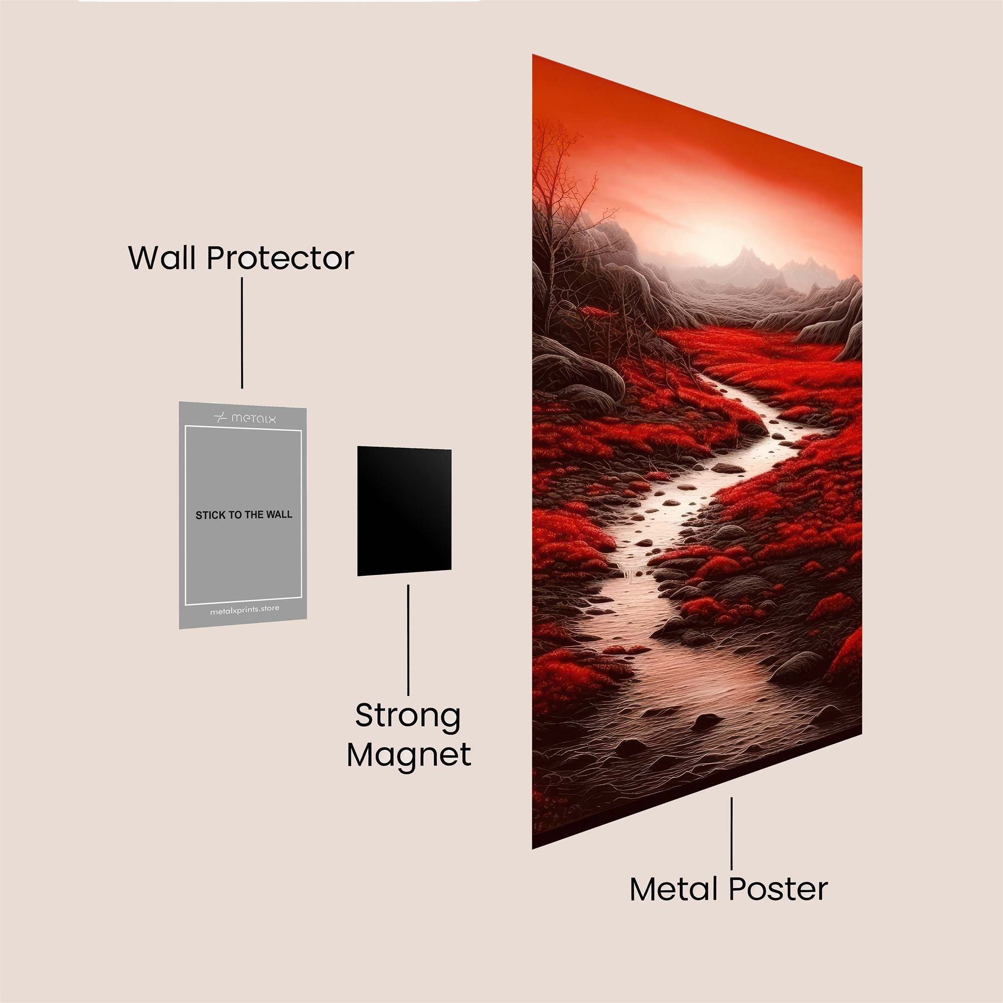 Red Silence Safe Wall Magnetic / M