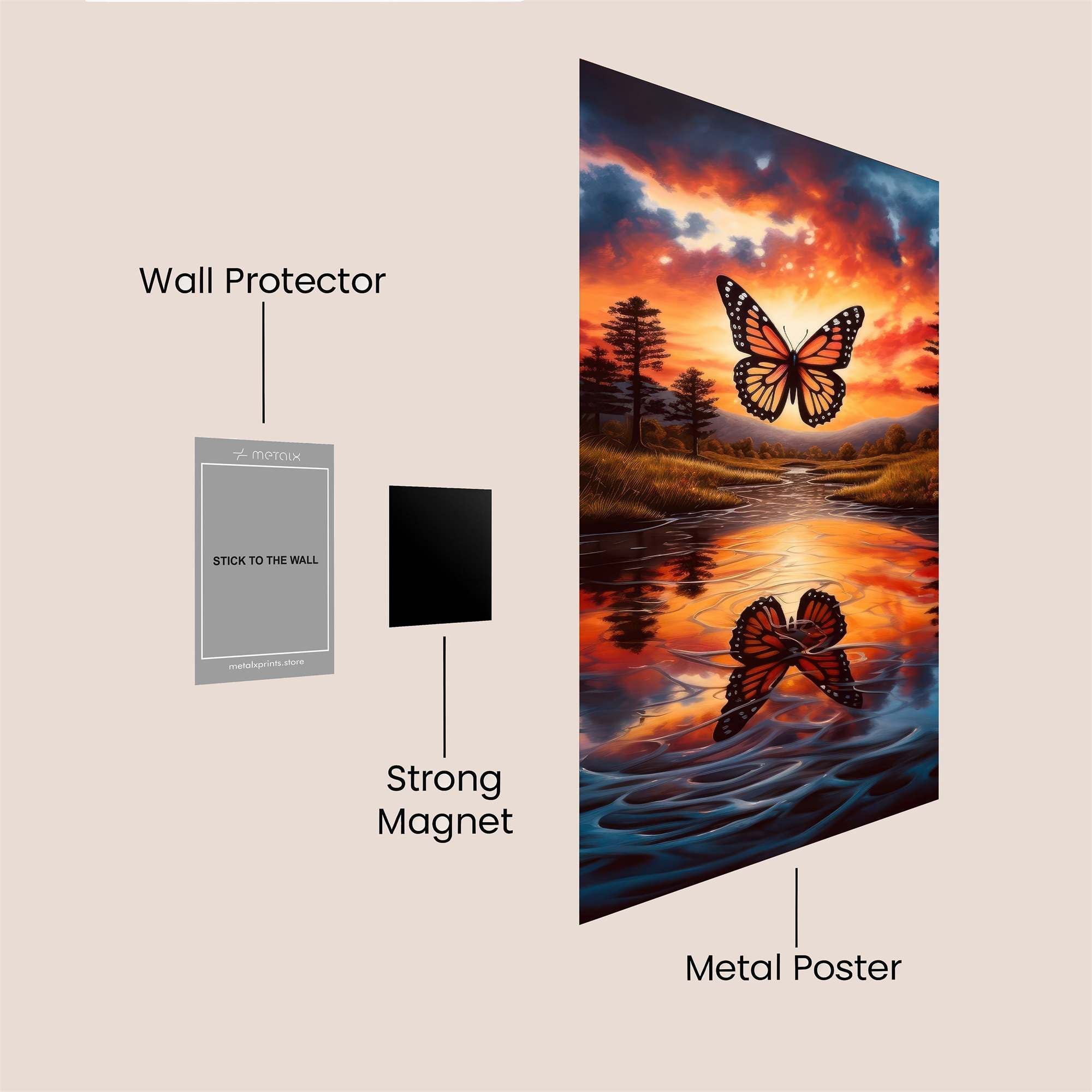 Butterfly Serenity Safe Wall Magnetic / M