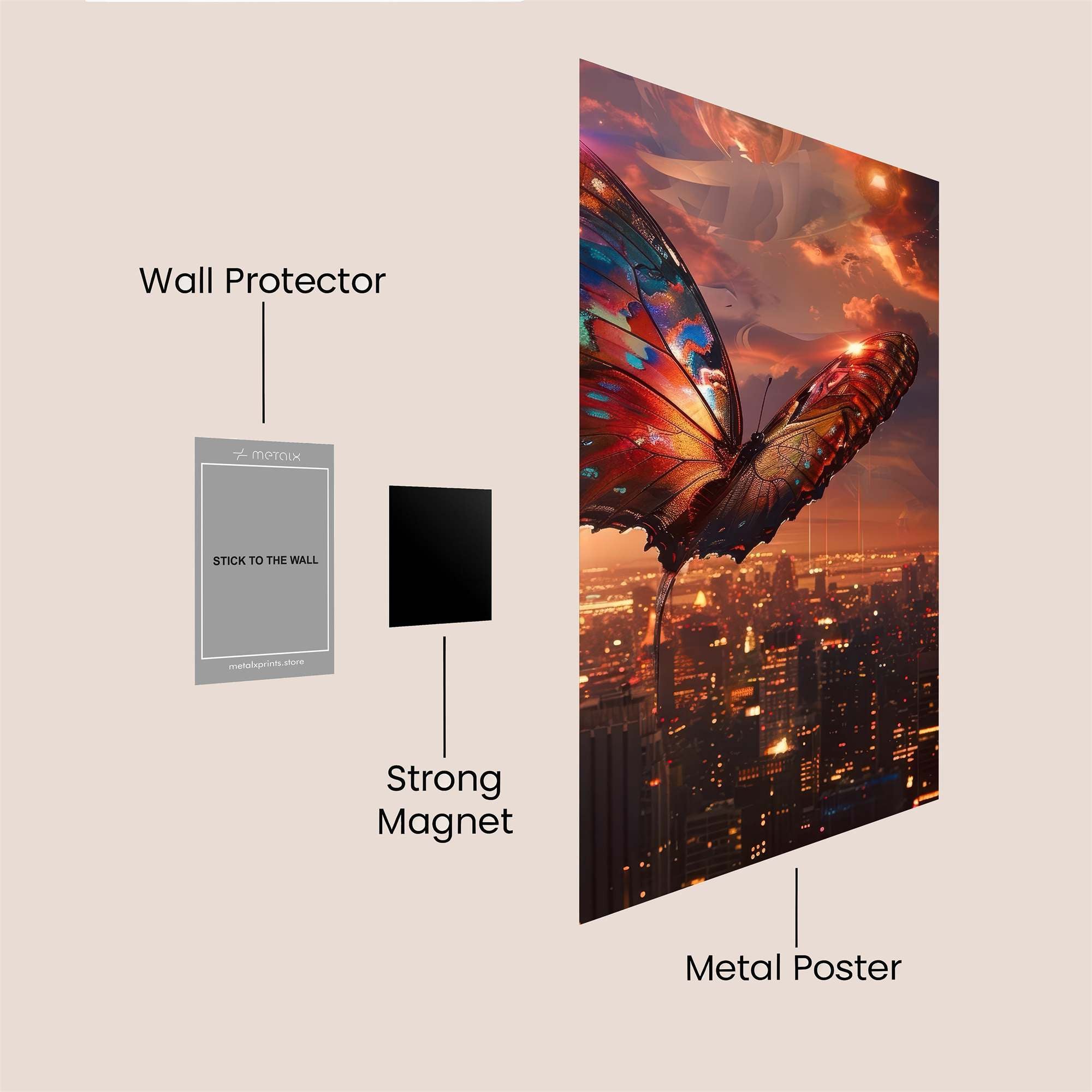 Butterfly Twilight Safe Wall Magnetic / M