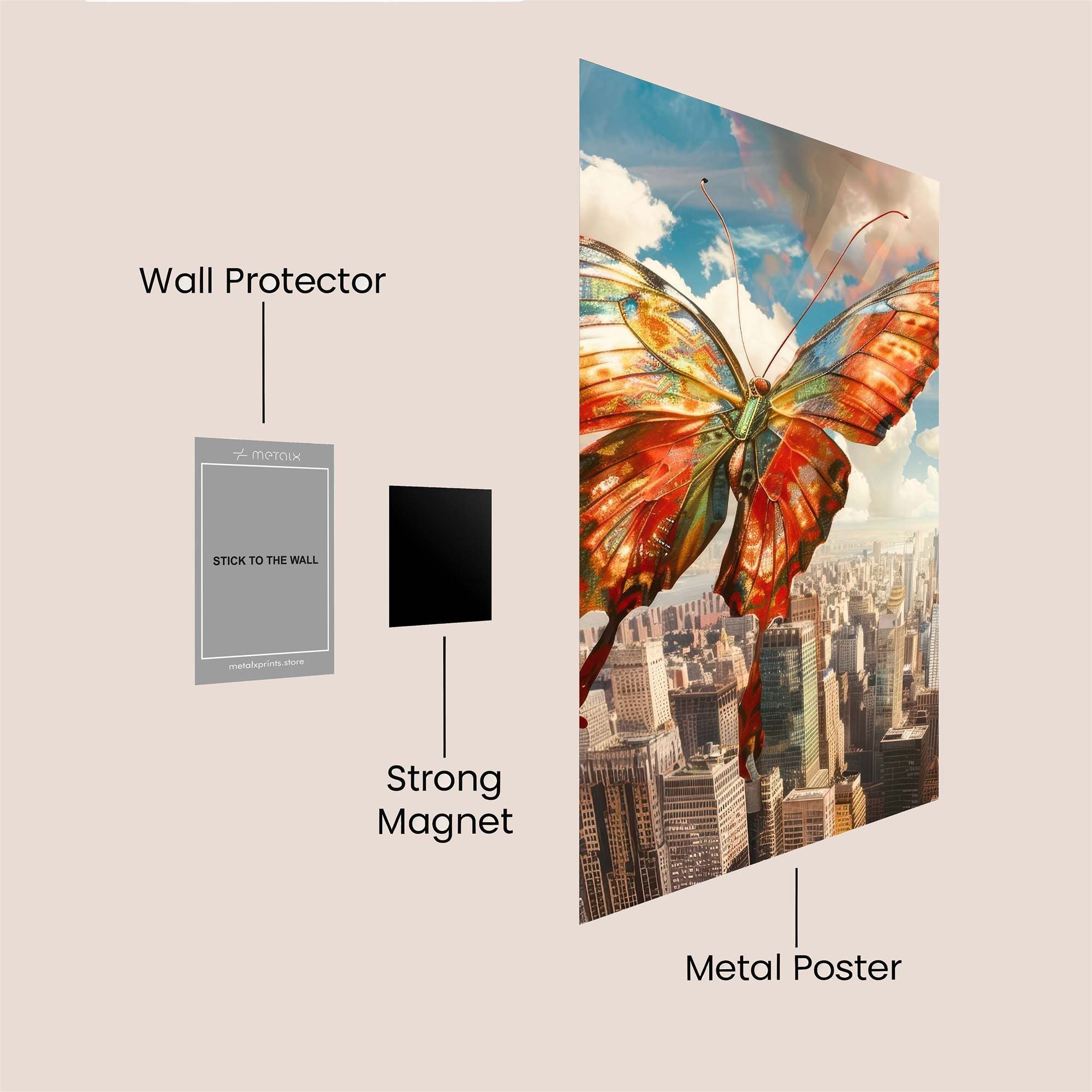 Butterfly Freedom Safe Wall Magnetic / M