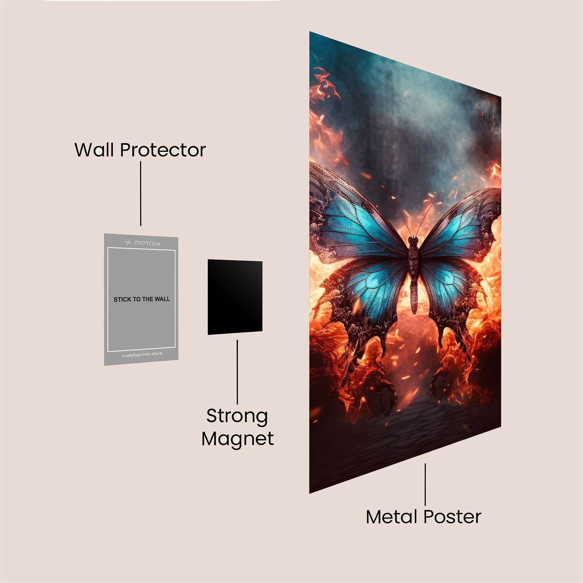 Butterfly Inferno Safe Wall Magnetic / M
