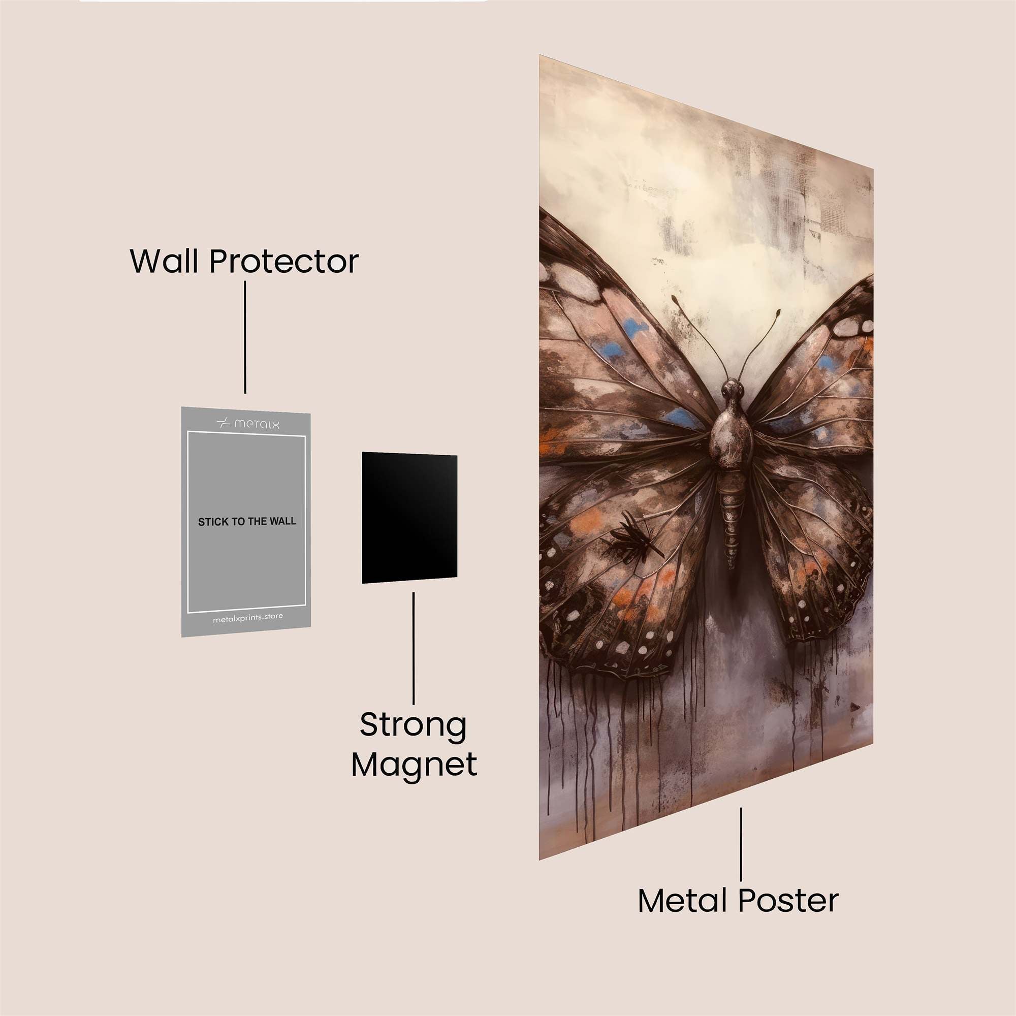 Butterfly Melancholy Safe Wall Magnetic / M