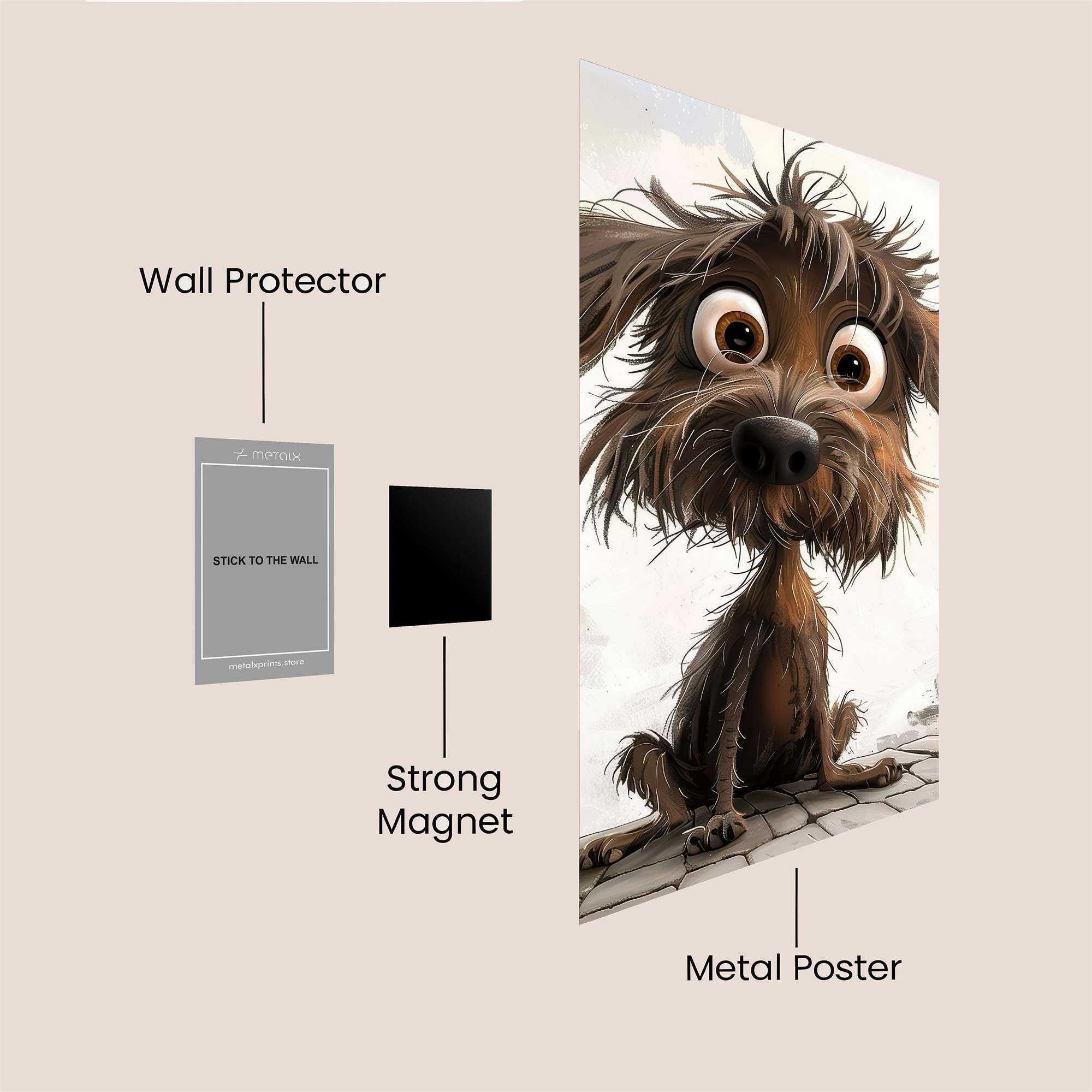 Scruffy Charm Safe Wall Magnetic / M
