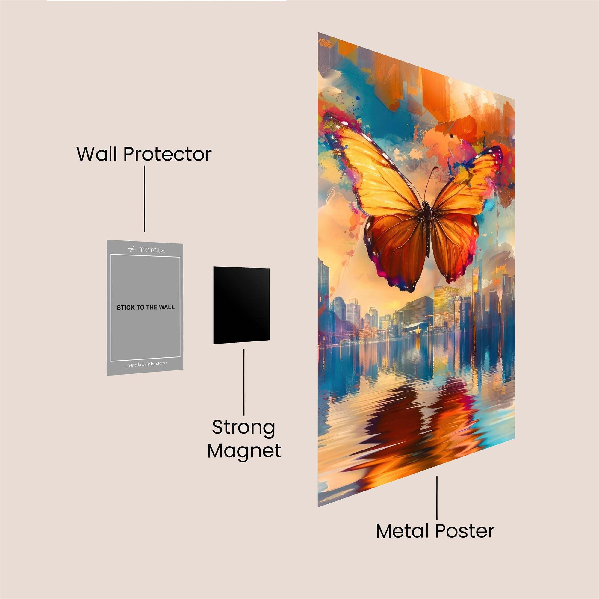 Butterfly Dreamscape Safe Wall Magnetic / M
