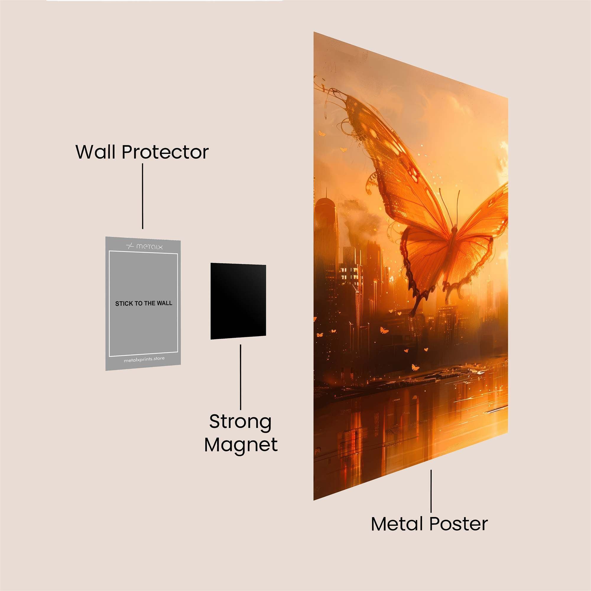 Butterfly Dawn Safe Wall Magnetic / M