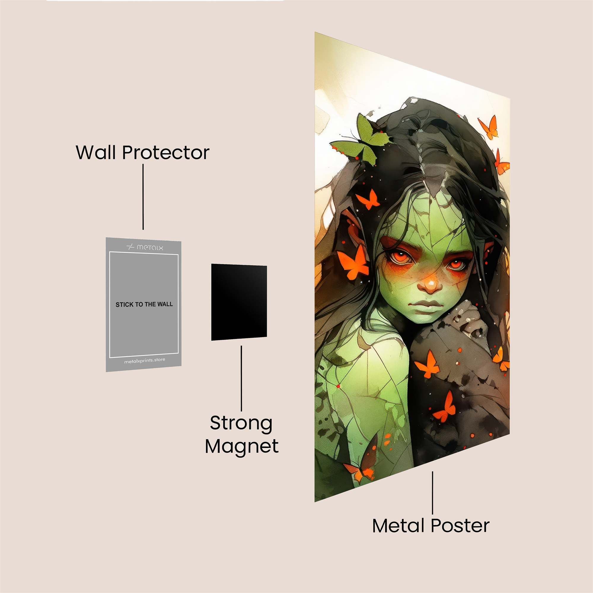 Butterfly Melancholy Safe Wall Magnetic / M