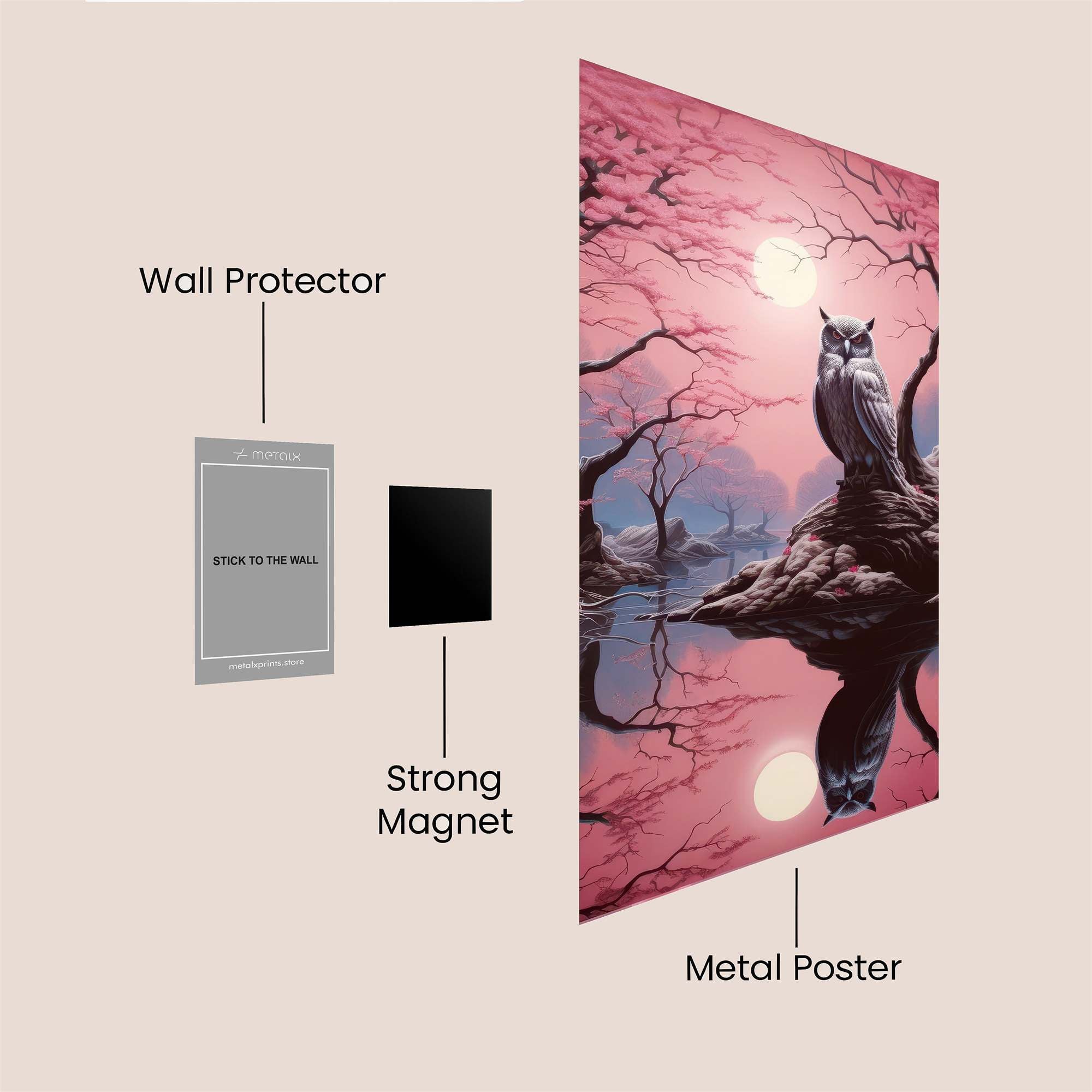 Owl Serenity Safe Wall Magnetic / M