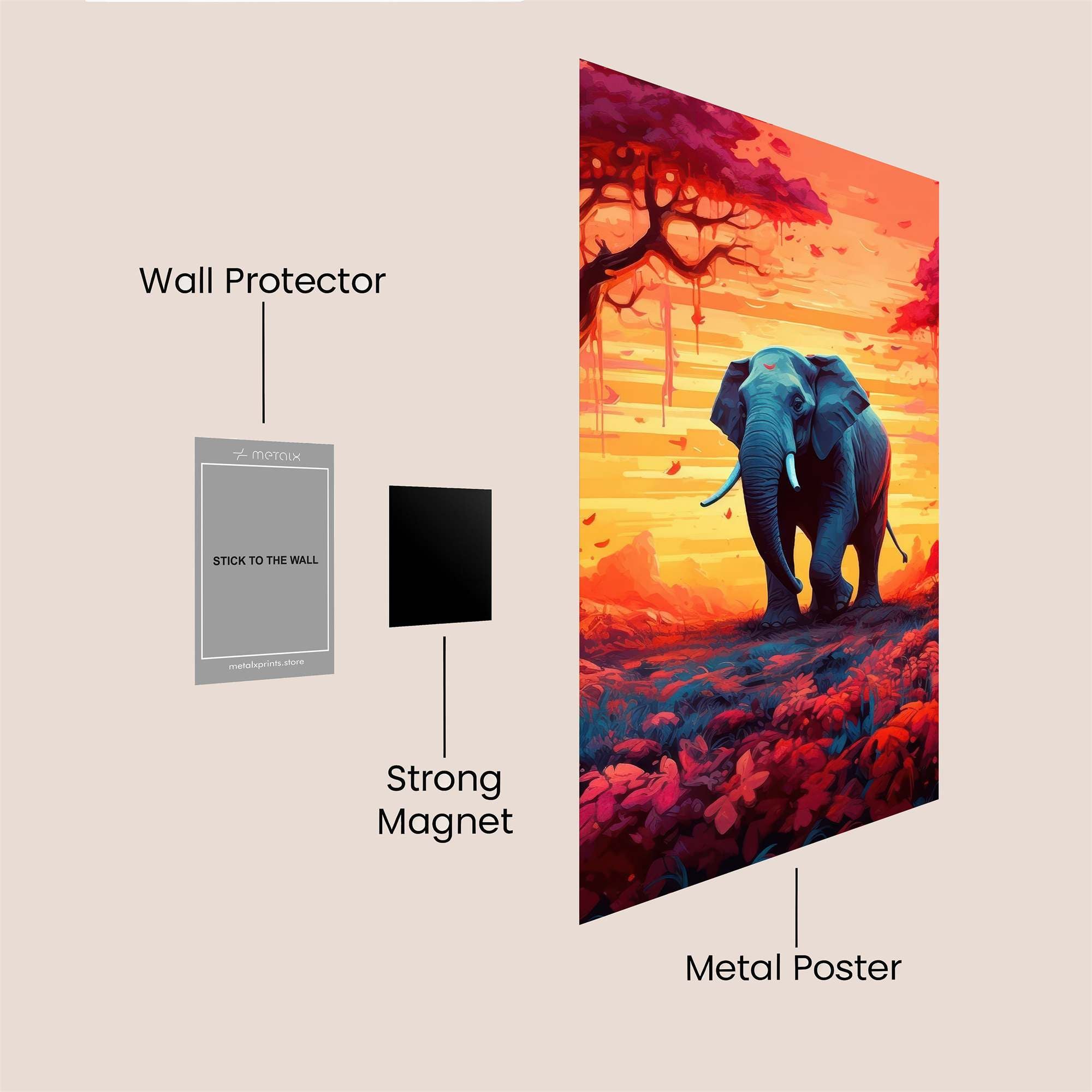 Elephant Serenity Safe Wall Magnetic / M