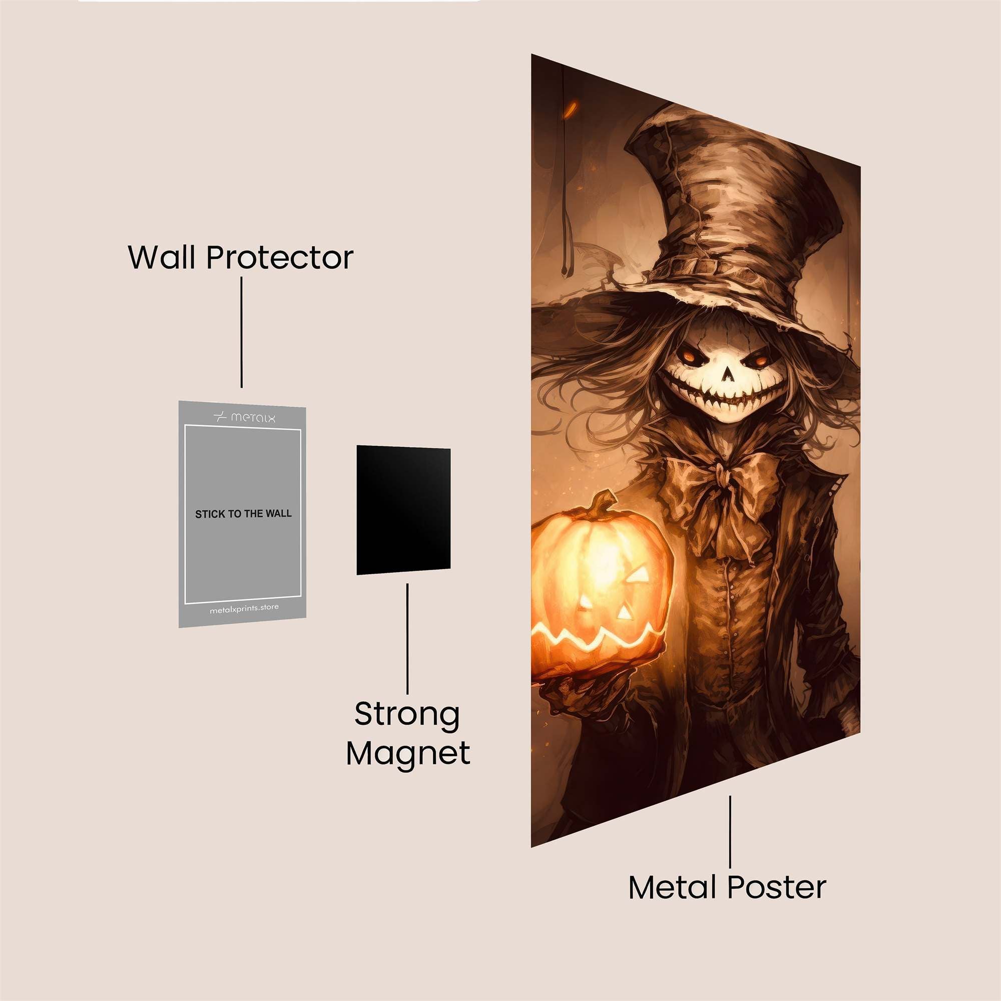 Pumpkin Whimsy Safe Wall Magnetic / M